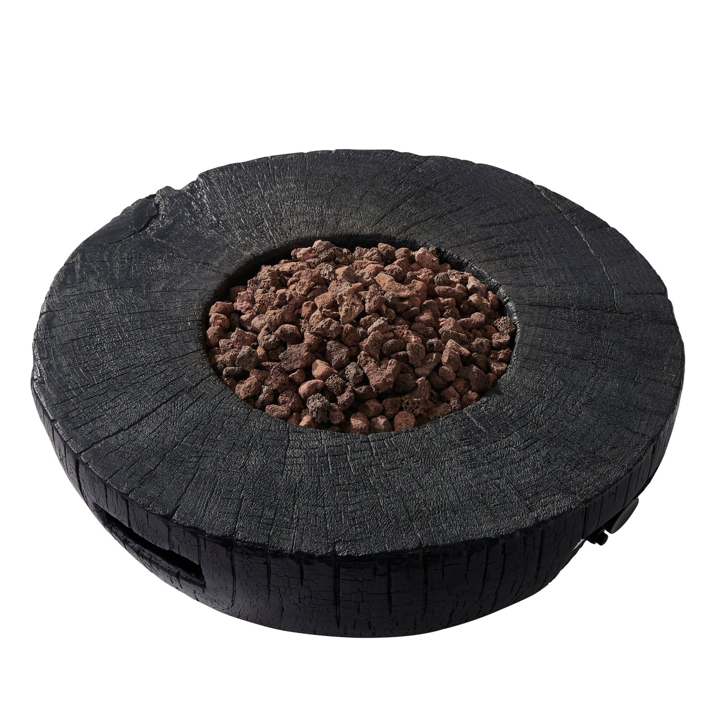 Clihome 28-in W Black Composite Round Liquid propane Fire pit