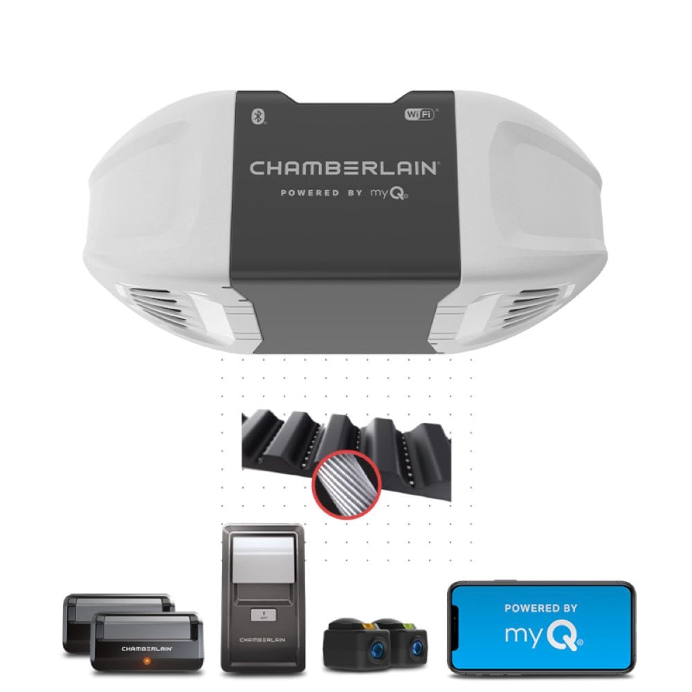 Chamberlain 1/2-HP myQ Smart Belt Drive Garage Door Opener Wi-fi Compatibility B2401