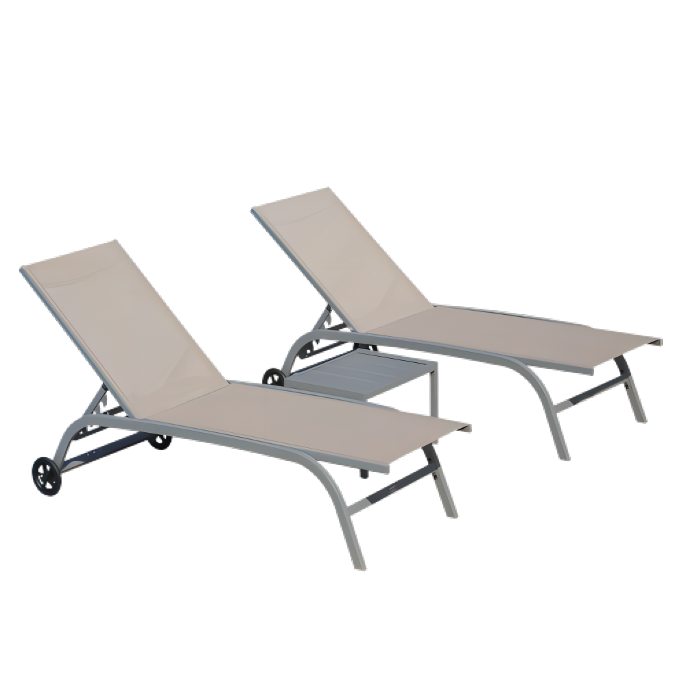 Clihome Chaise Lounge Outdoor Set of 3 3 -Piece Woven Patio Conversation Set with Multiple color/finishes