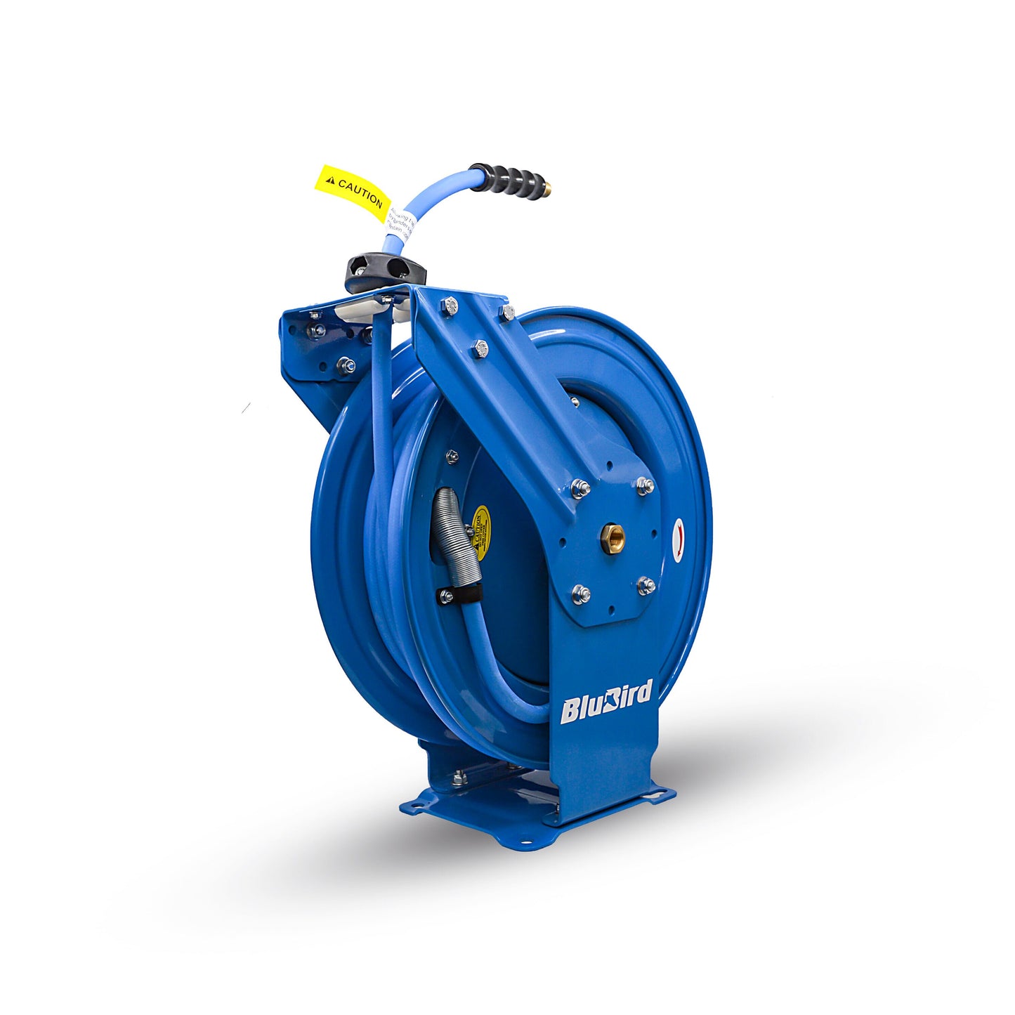 BluBird BluBird 3/8 x 50' Dual Arm Hose Reel Ideal for automotive and construction. Corrosion-resistant with adjustable guide. Ensures leak-free performance and durability. BBRDA3850