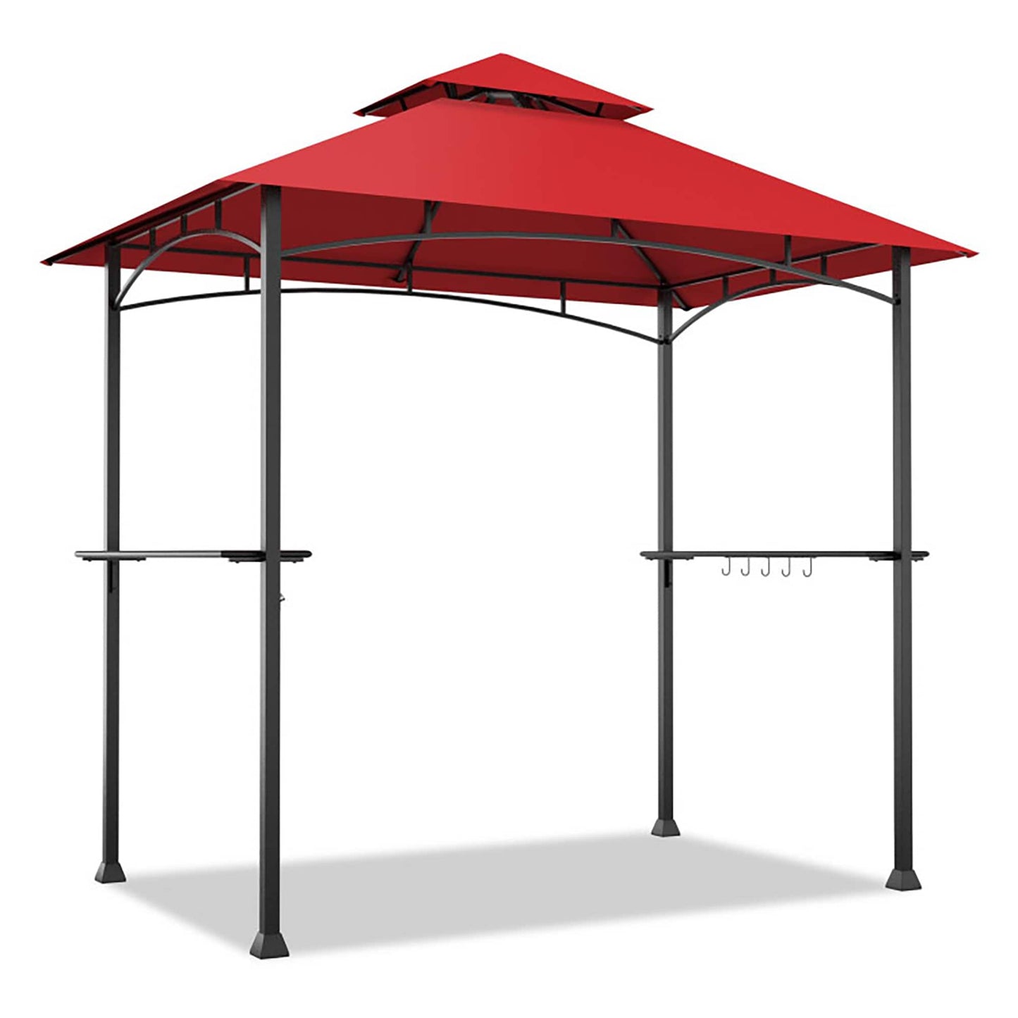 CASAINC 8-ft x 5-ft Pop-up folding tent Red Grill Gazebo with Soft Top Roof