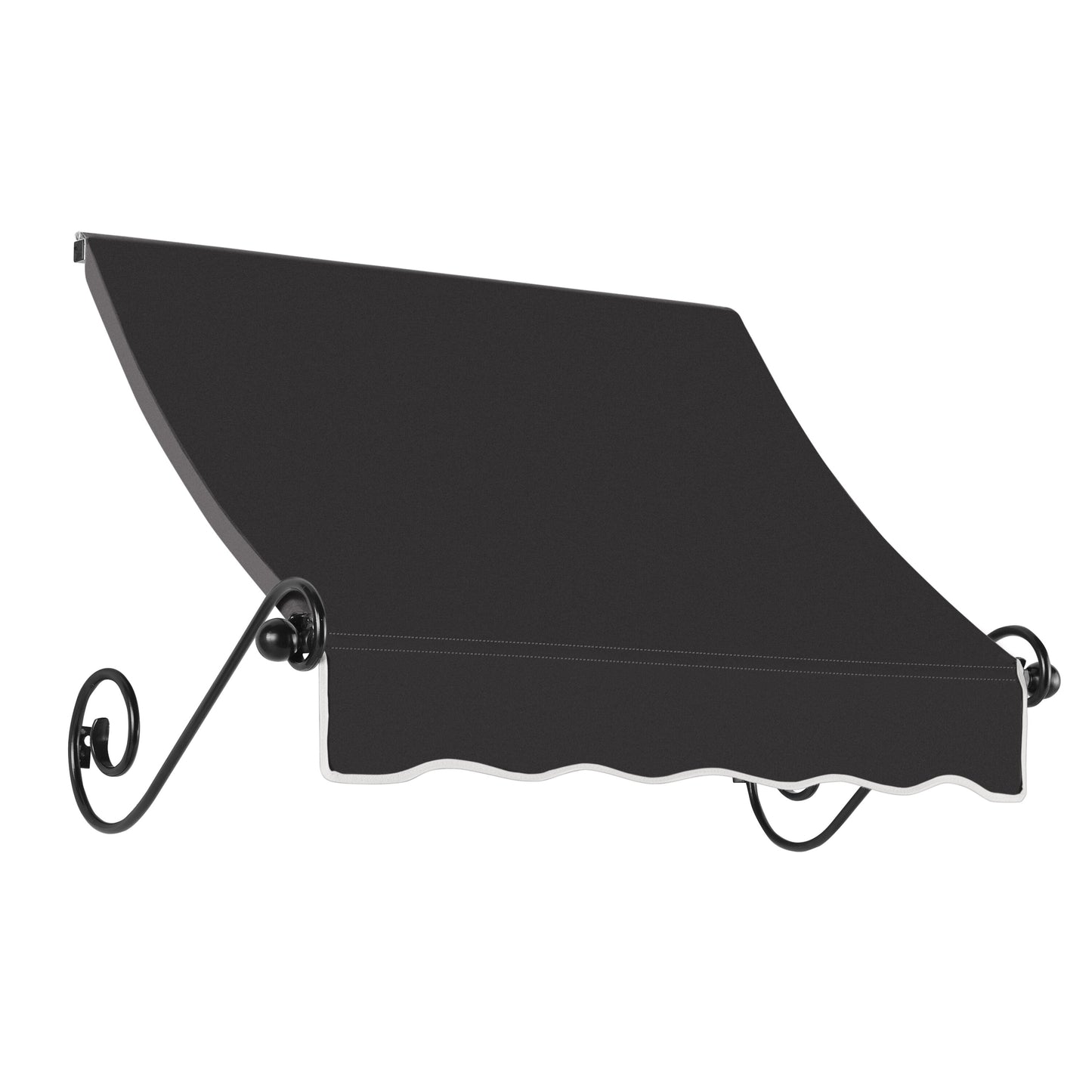 Awntech Charleston 40.5-in Wide x 36-in Projection x 18-in Height Fabric Black Solid Fixed Window/Door Awning