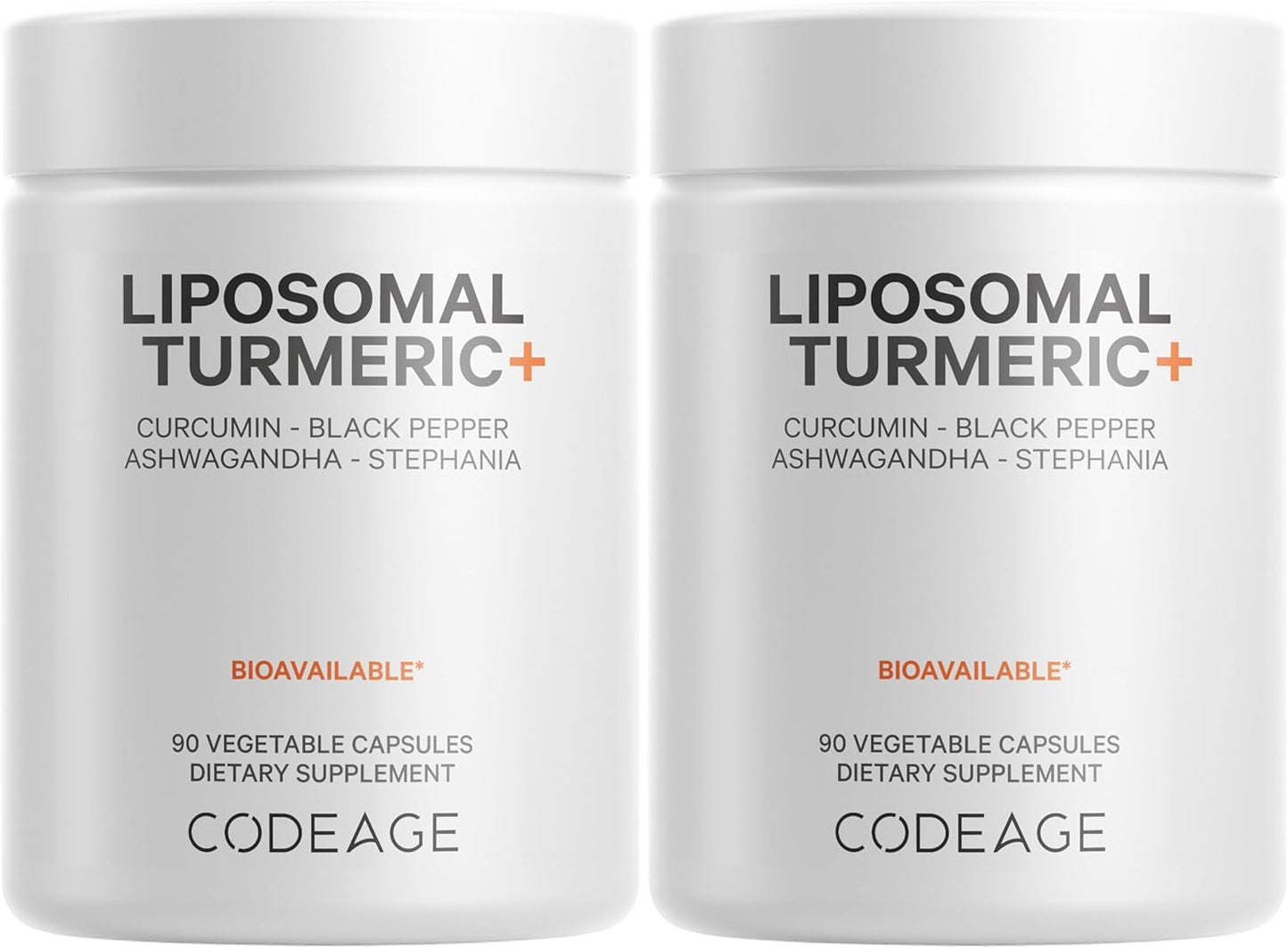 Codeage Organic Turmeric Supplement - 95% Curcumin Extract Pills - Liposomal Fermented Botanical Blend Black Pepper, Ashwagandha, Ginger, Stephania, Boswelia, Cumin, Digestive Bitters - 2 Pack