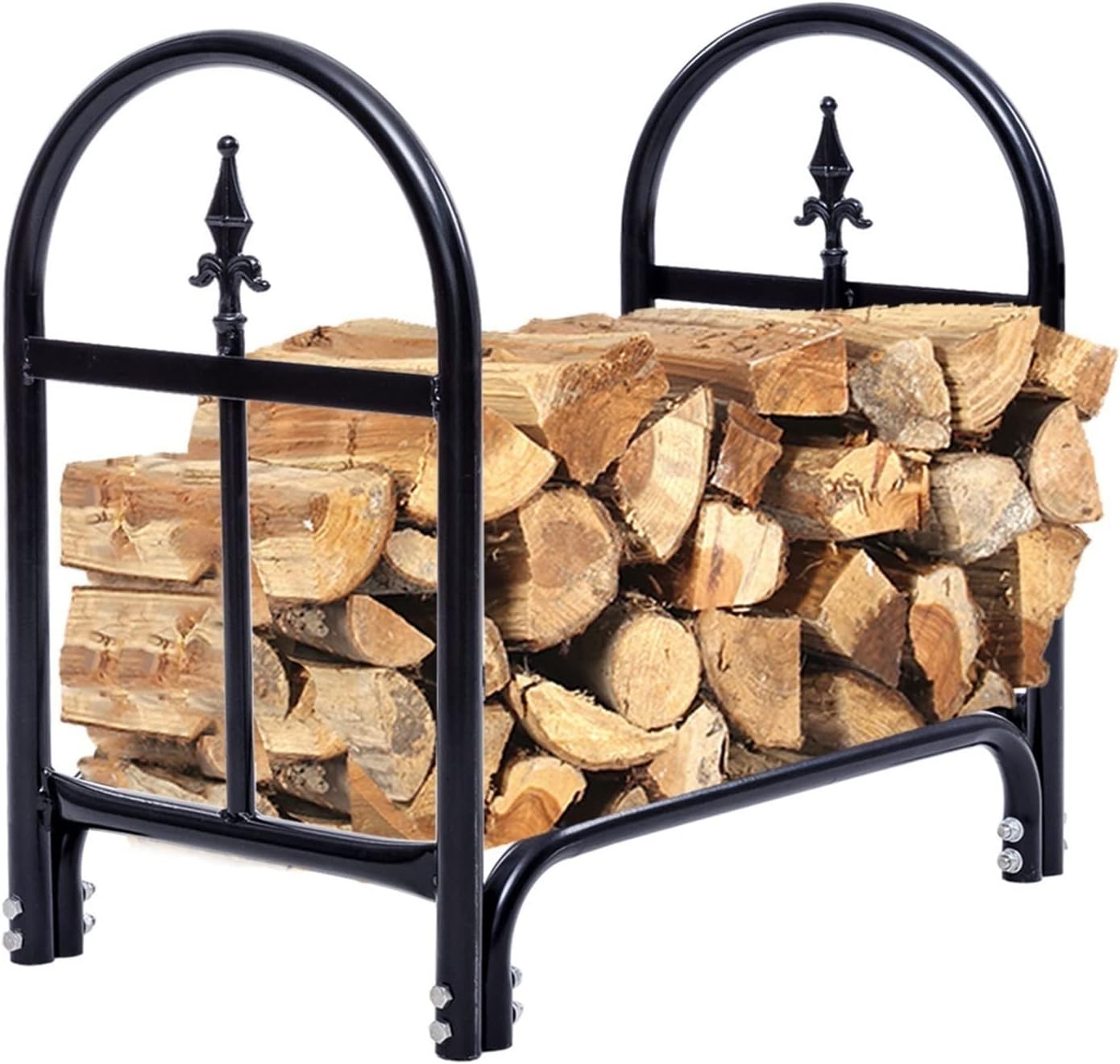 Firewood Rack Firewood Fireplace Accessories Tool Holder Heavy Duty Log Holder Rack Wood Storage Stacked Wood Storage Rack Black Log Rack,