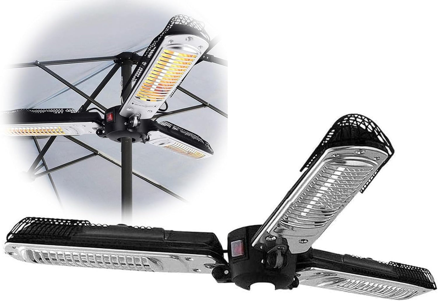 Electric Heater, Portable Foldable Outdoor Umbrella Waterproof All Weather, Suitable for Patio Ceiling Commercial Spaces