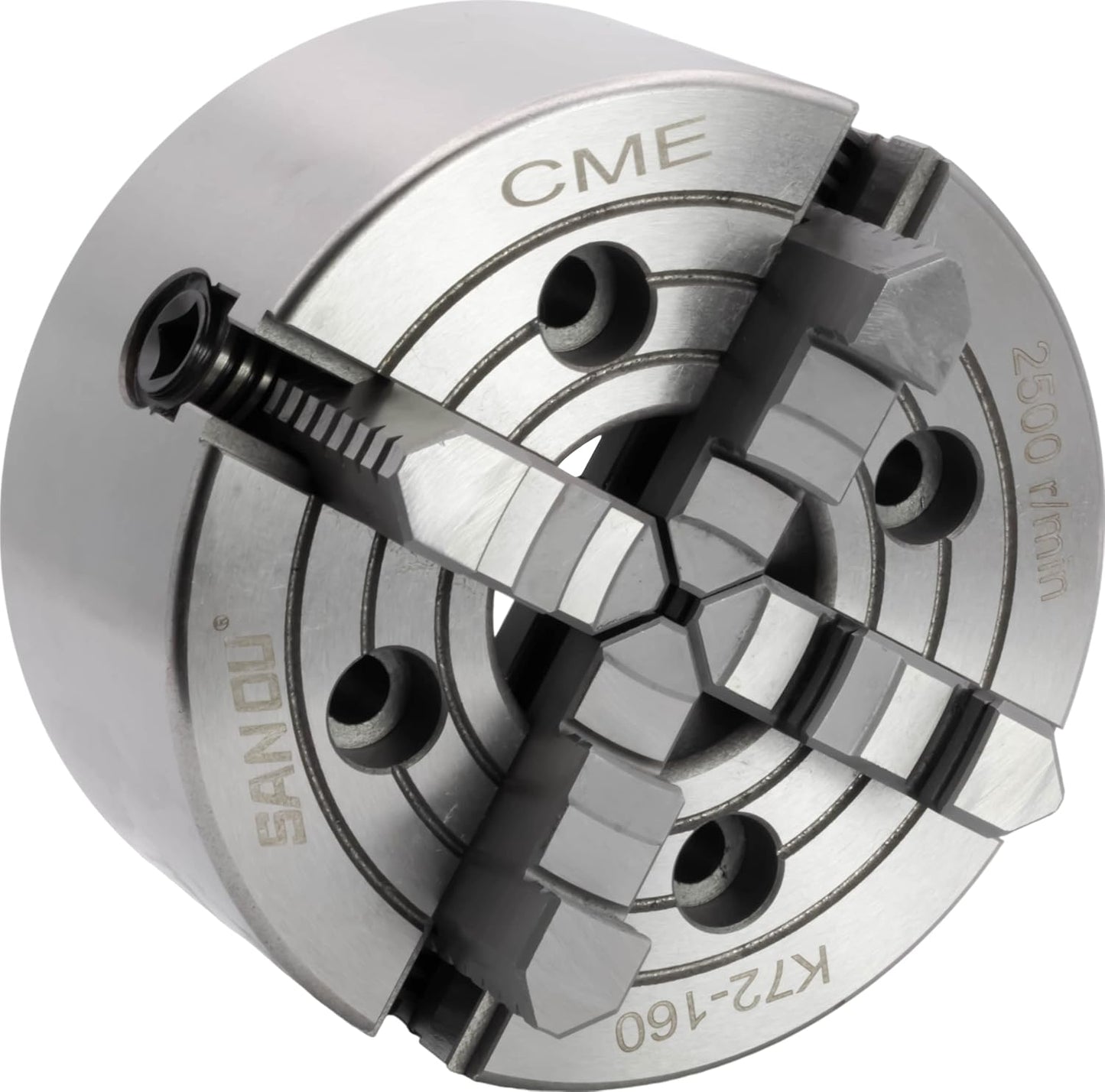 CME 6" 4-Jaw Independent Lathe Chuck, Plain (Flat) Back, Reversible Jaws