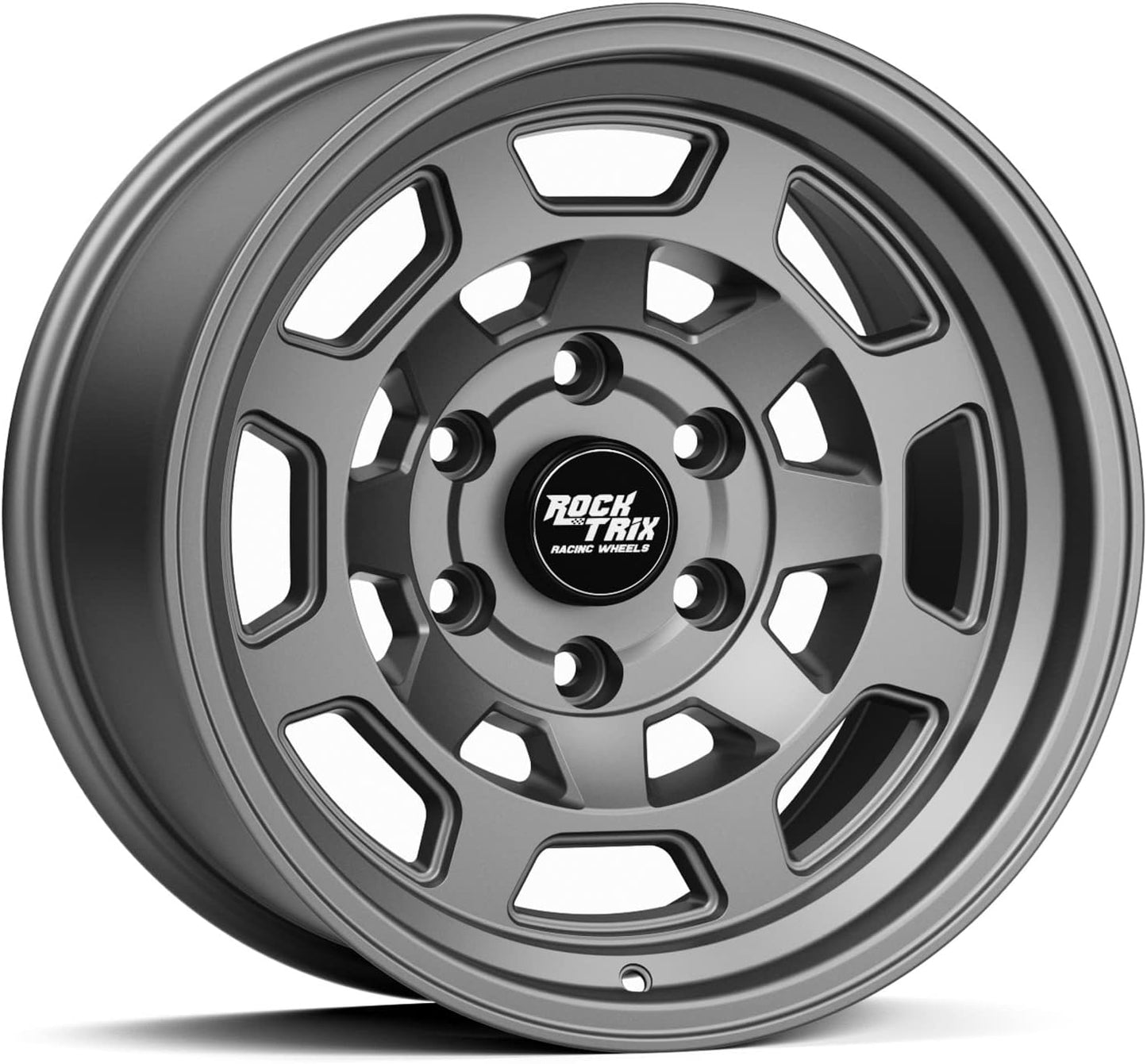 RockTrix RT117 17 inch Wheel Compatible with 14-24 Toyota 4Runner 6x5.5" (6x139.7) Bolt Pattern, 17x9 (-38mm Offset), 106.1mm Bore, Gunmetal Gray, Also fits 16-24 Tacoma, FJ Cruiser, 10-24 GX460