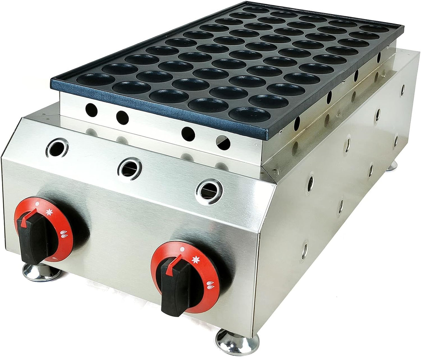 CNCEST 50 Holes Mini Dutch Pancakes Maker,Commercial Nonstick LPG Gas Dutch Pancake,Poffertjes Maker Machine for Bakery Home Snack Bar