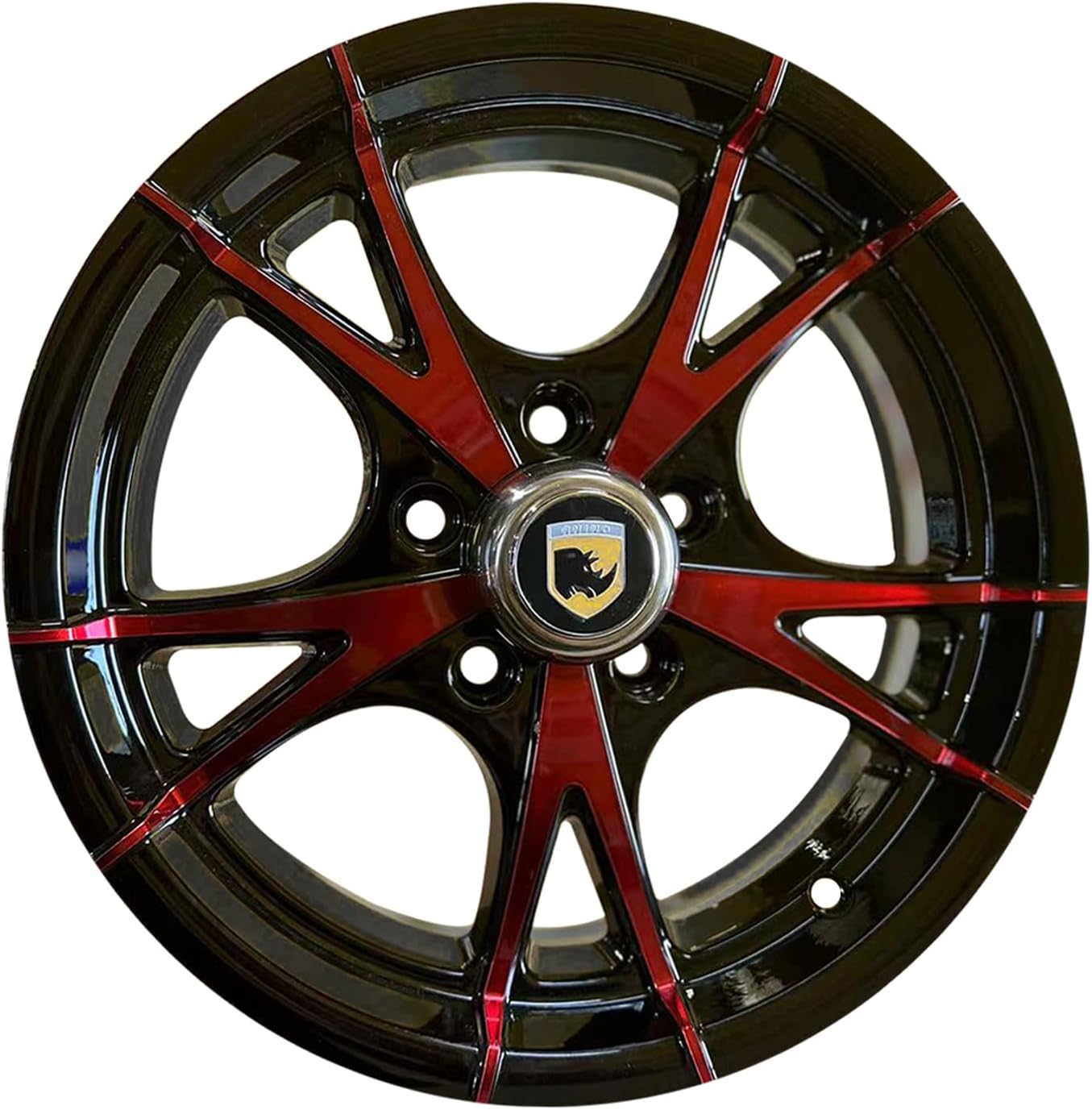 Generic RHINO 15X5 5X4.5 Black+Red Face Aluminum Trailer Wheel