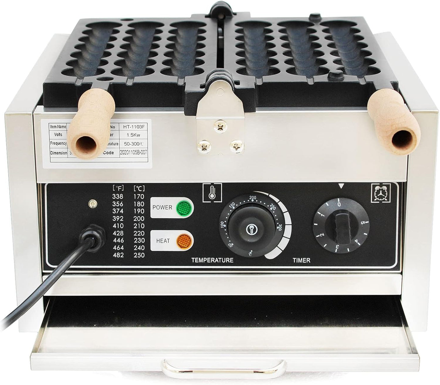 Commercial Electric Bubble Skewer Waffle Ball Machine, 42pcs 110V 1500W Nonstick Waffle Balls Maker Iron Popular Snack Equipment New Belgium Waffle Ball Stick Maker for Bakeries