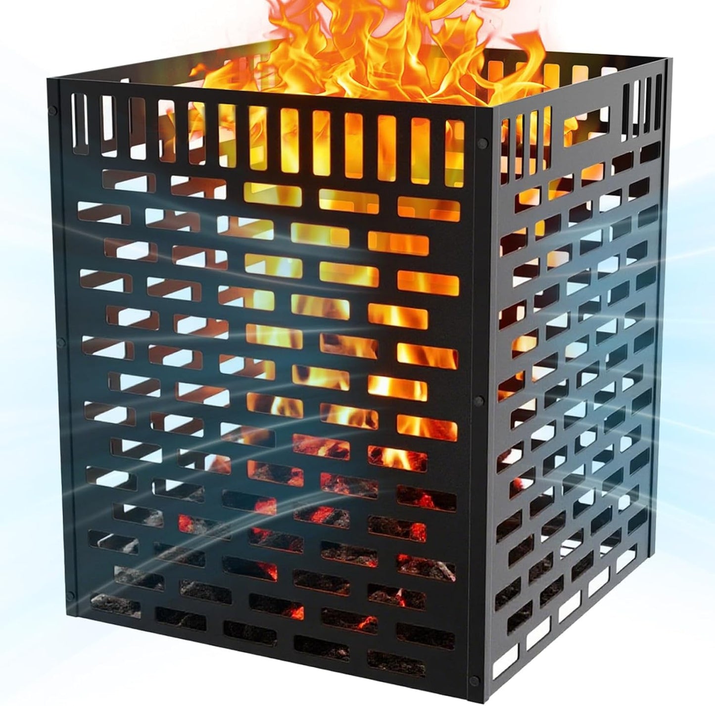 63 Gallon Burn Barrel for Yard Waste – Heavy Duty Outdoor Incinerator Drum with Burn Cage, Rust-Resistant Coating & High-Temp Fire Pit for Burning Paper, Leaves, Wood & Trash