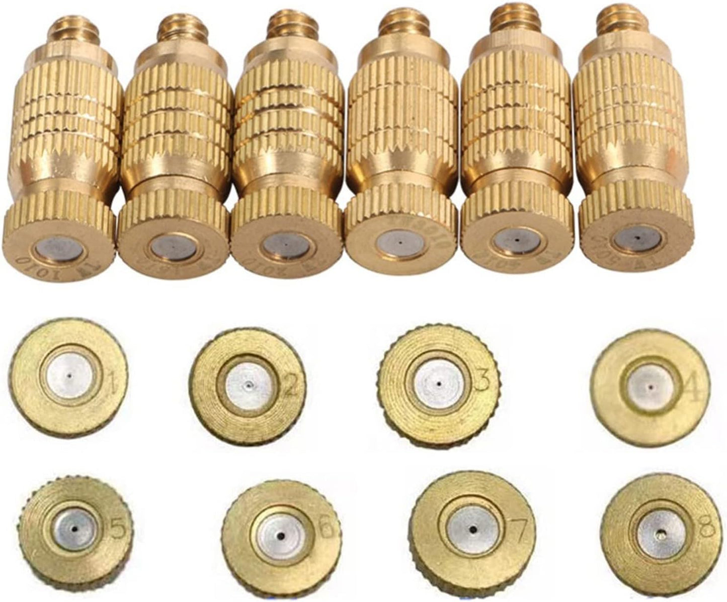 20pcs high pressure brass misting nozzles mister nozzles for cooling system fog nozzle atomizing mister sprinkle for patio garden sprayer irrigation tool kit 0 004 0 035 orifice size 0 4mm