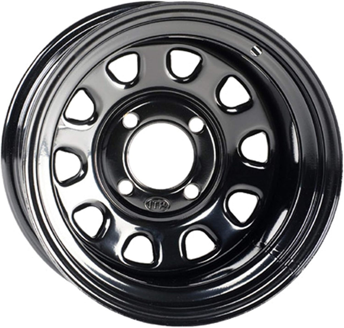 Delta Steel Wheel - 12x7-5+2 Offset - 4/137 - Black Fits 2008 Kawasaki KAF620 Mule 3010 Trans 4x4