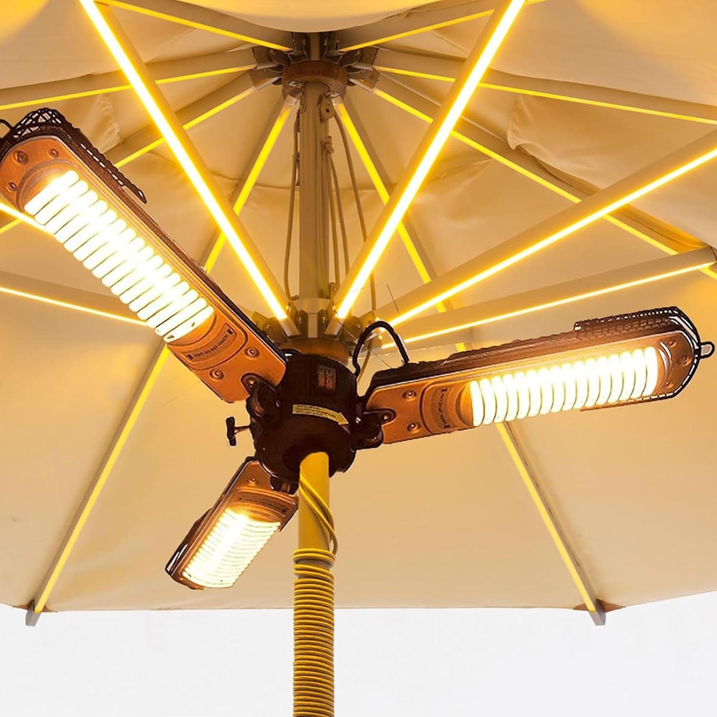 Outdoor Umbrella Heater, Portable Foldable Electric Heater for Patio Ceiling Commercial Spaces, Waterproof and All Weather