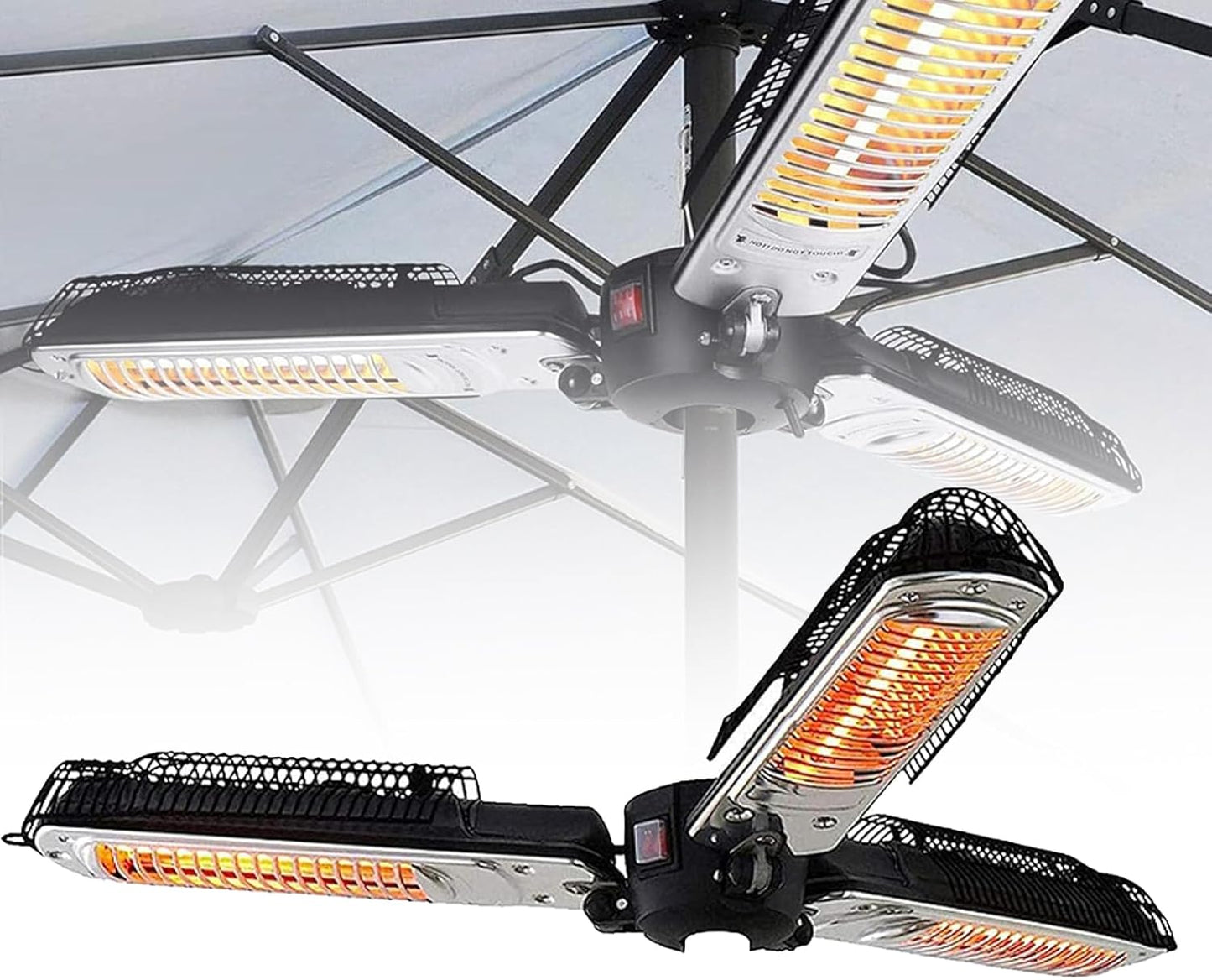 Outdoor Patio Umbrella Heater, 3 Heat Settings/1500 Watt Suspended Heater/IP34 Waterproof Protection/with Heating Plates