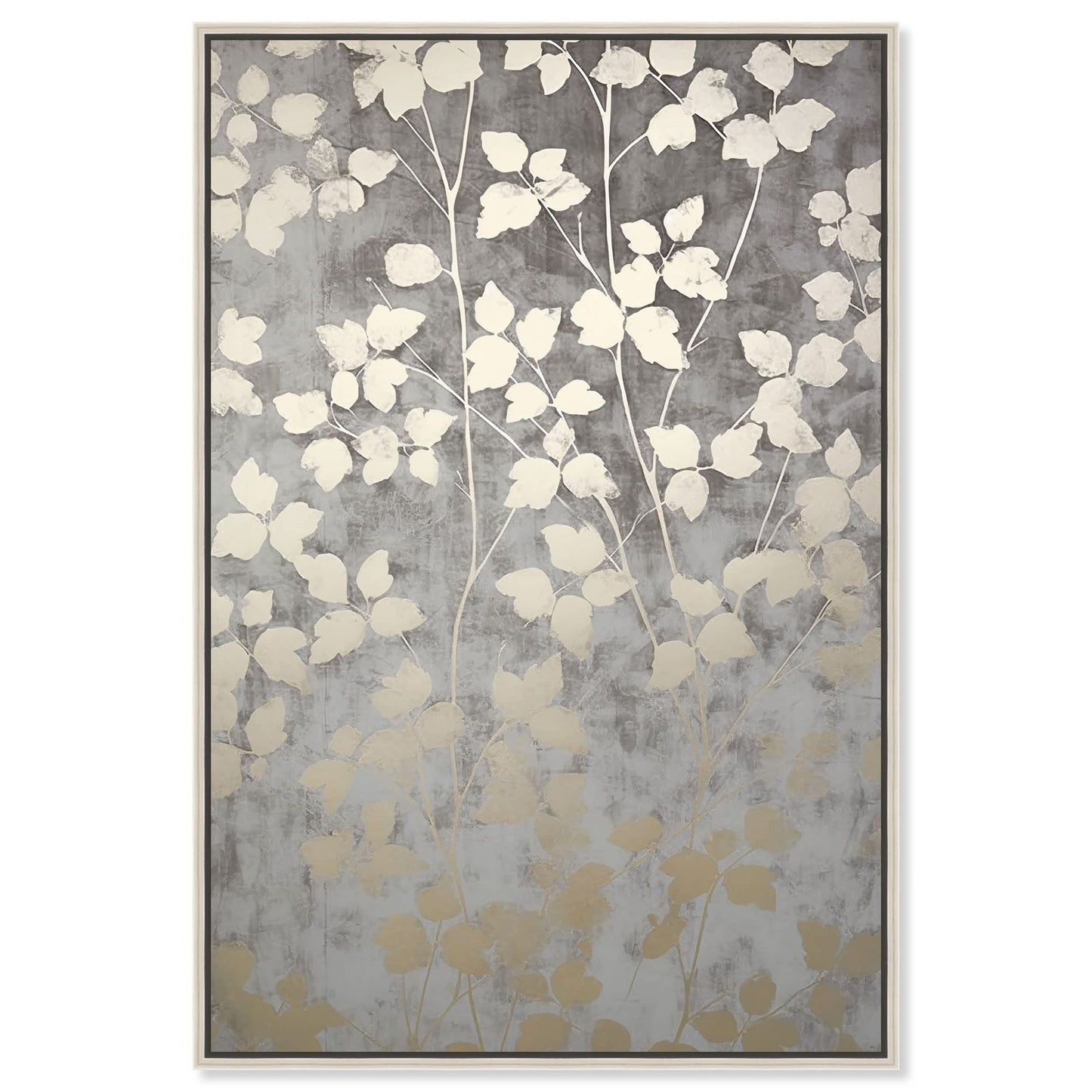 Art Remedy Silvery Gray Garden Canvas Print Floral by Silver Frame 24 x 36