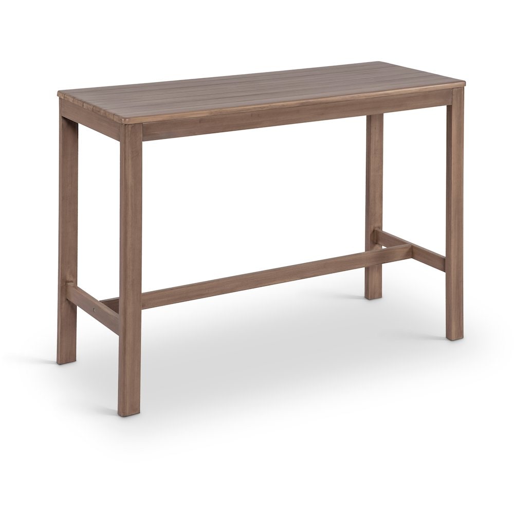 Meridian Newport Natural Acacia Wood Outdoor Patio Rectangle Bar Table