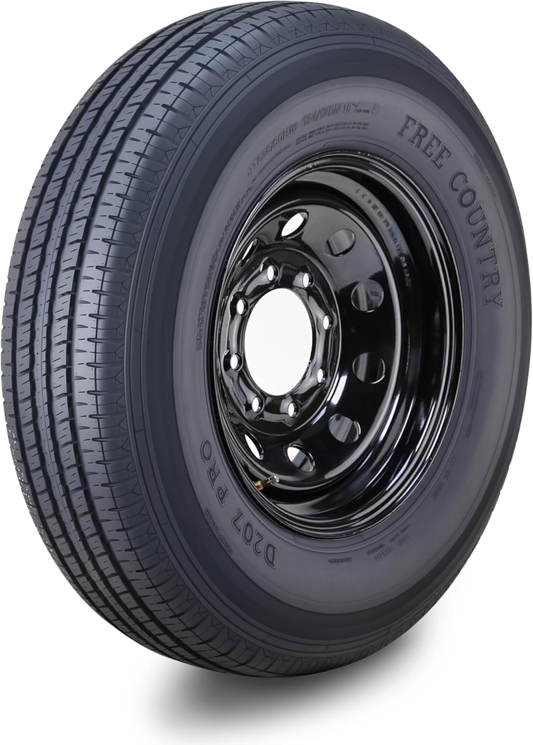 WINDA FC Trailer Tire Wheel Assembly ST235\/80R16 10-Ply E 124L 8 Lug on 6.5" PCD Black Mod Rim