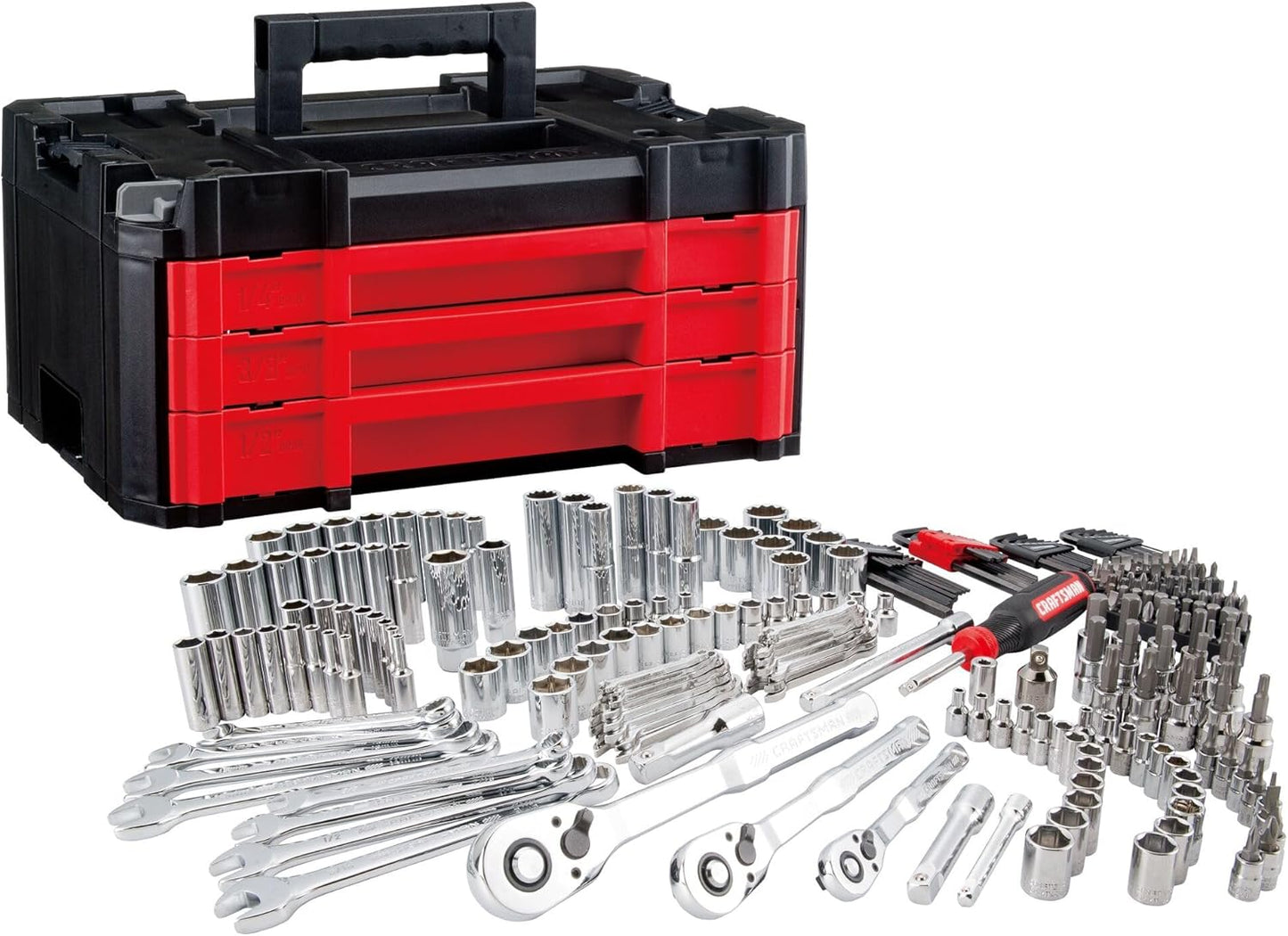 Craftsman 262-Piece Mechanic Tool Set with 3-Drawer VERSASTACK Tool Box, SAE and Metric Socket Set with Combination Wrenches and Spark Plug Sockets (CMMT45309)