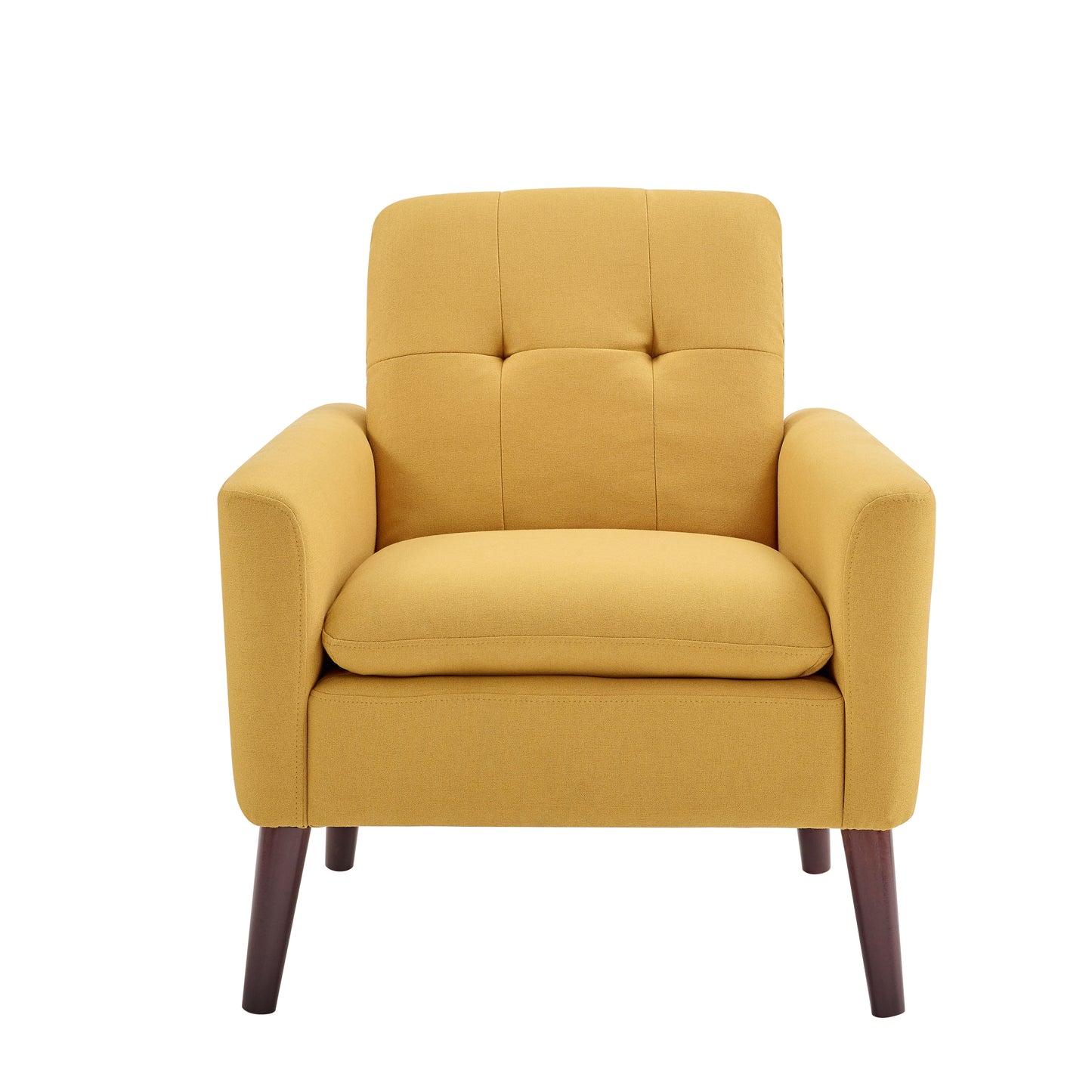 Aukfa Accent Chair,Tufted Upholstered Armchair for Living Room,Yellow