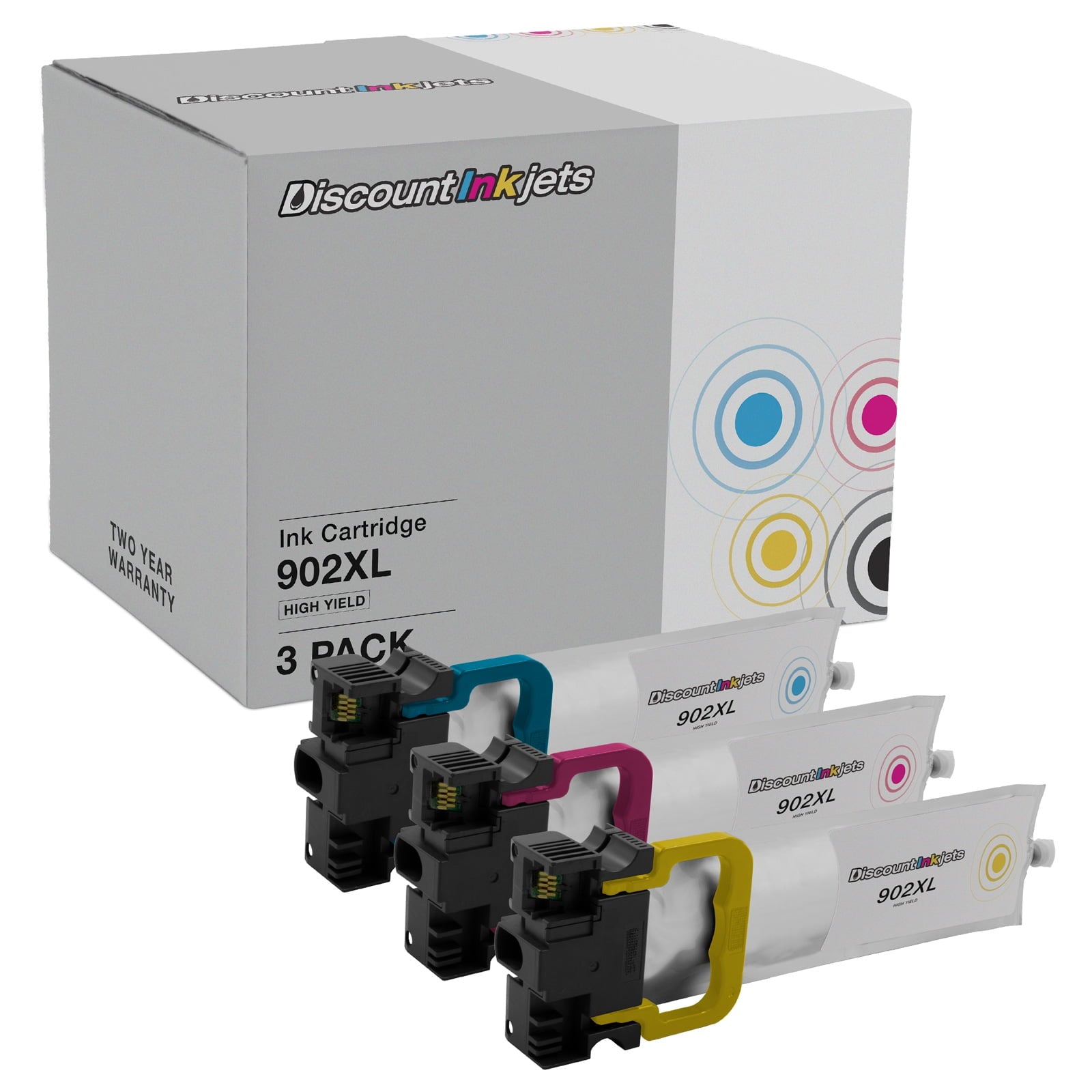 DI Ink Cartridges for Epson 902XL 902 XL HY (Cyan, Magenta, Yellow, 3-Pack) Compatible with WorkForce Pro: WF-C5210, WF-C5290, WF-C5710, WF-C5790, WF-C5790DW