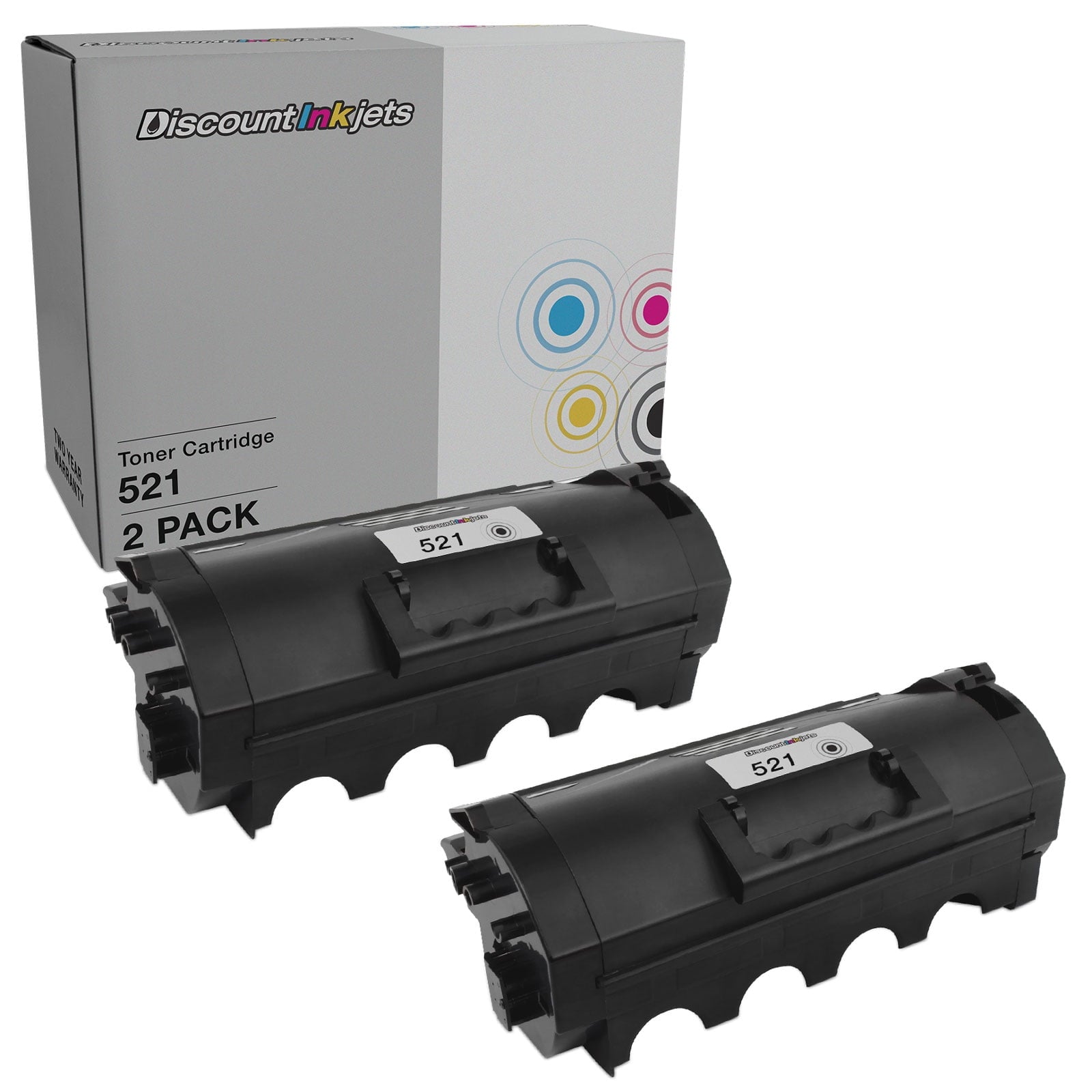 DI Ink Cartridges Replacements for Lexmark 521 52D1000 2pk Black Compatible Model: Lexmark 521, 52D1000