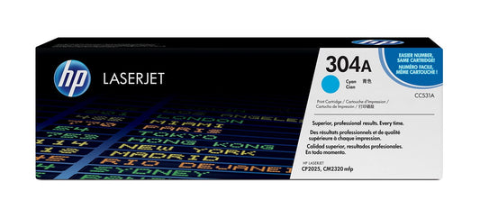 HP 304A Cyan Original LaserJet Toner Cartridge, ~2,800 pages, CC531A