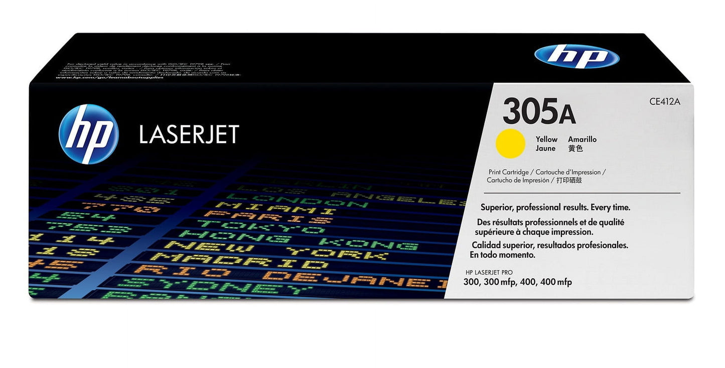 HP 305A Yellow Original LaserJet Toner Cartridge, ~2,600 pages, CE412A