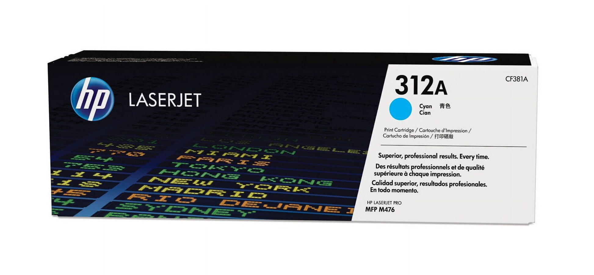 HP 312A Cyan LaserJet Toner Cartridge, ~2,700 pages, CF381A