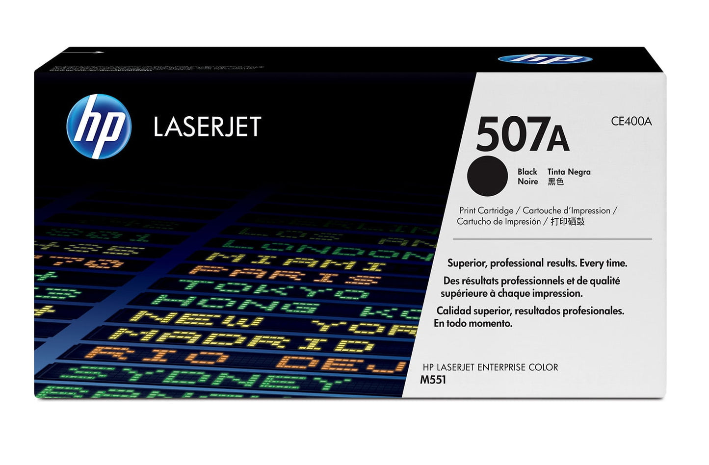 HP 507A Black Original LaserJet Toner Cartridge, ~5,500 pages, CE400A