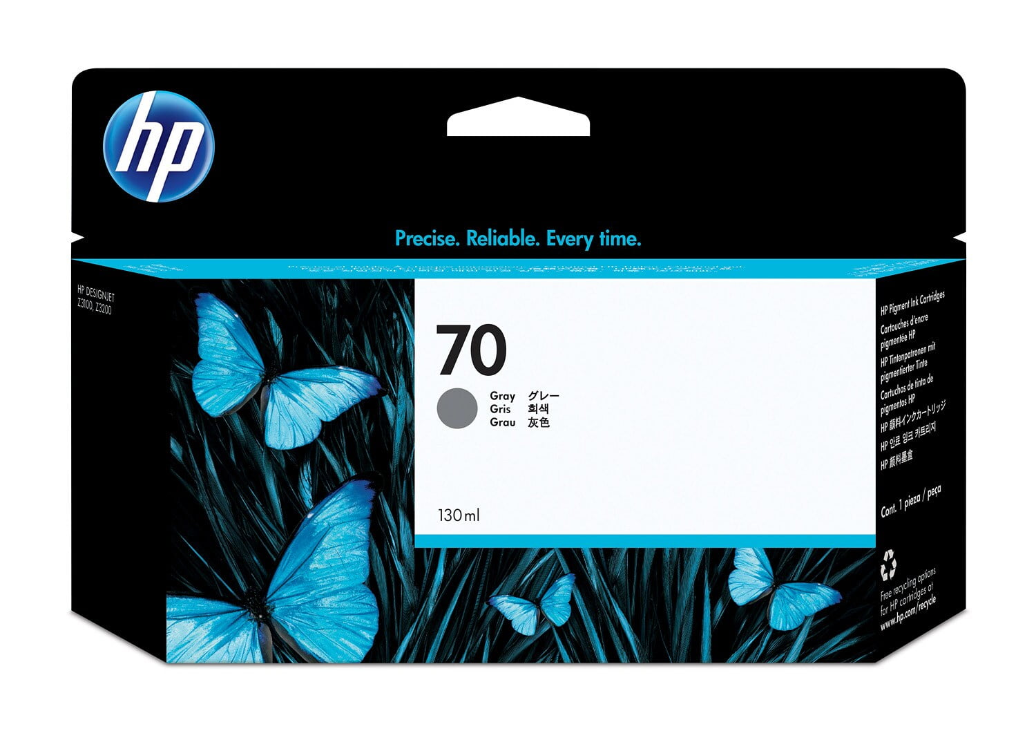 HP 70 130-ml Gray DesignJet Ink Cartridge, C9450A