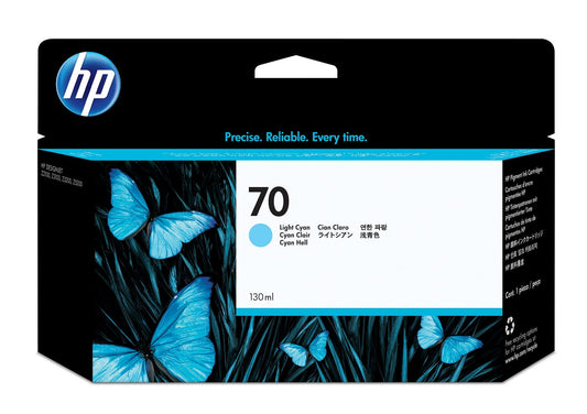 HP 70 130-ml Light Cyan DesignJet Ink Cartridge, C9390A