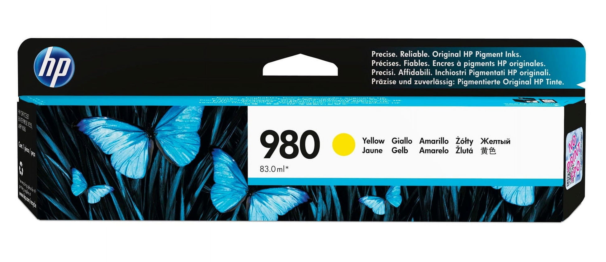 HP 980 Yellow Original Ink Cartridge, ~6,600 pages, D8J09A