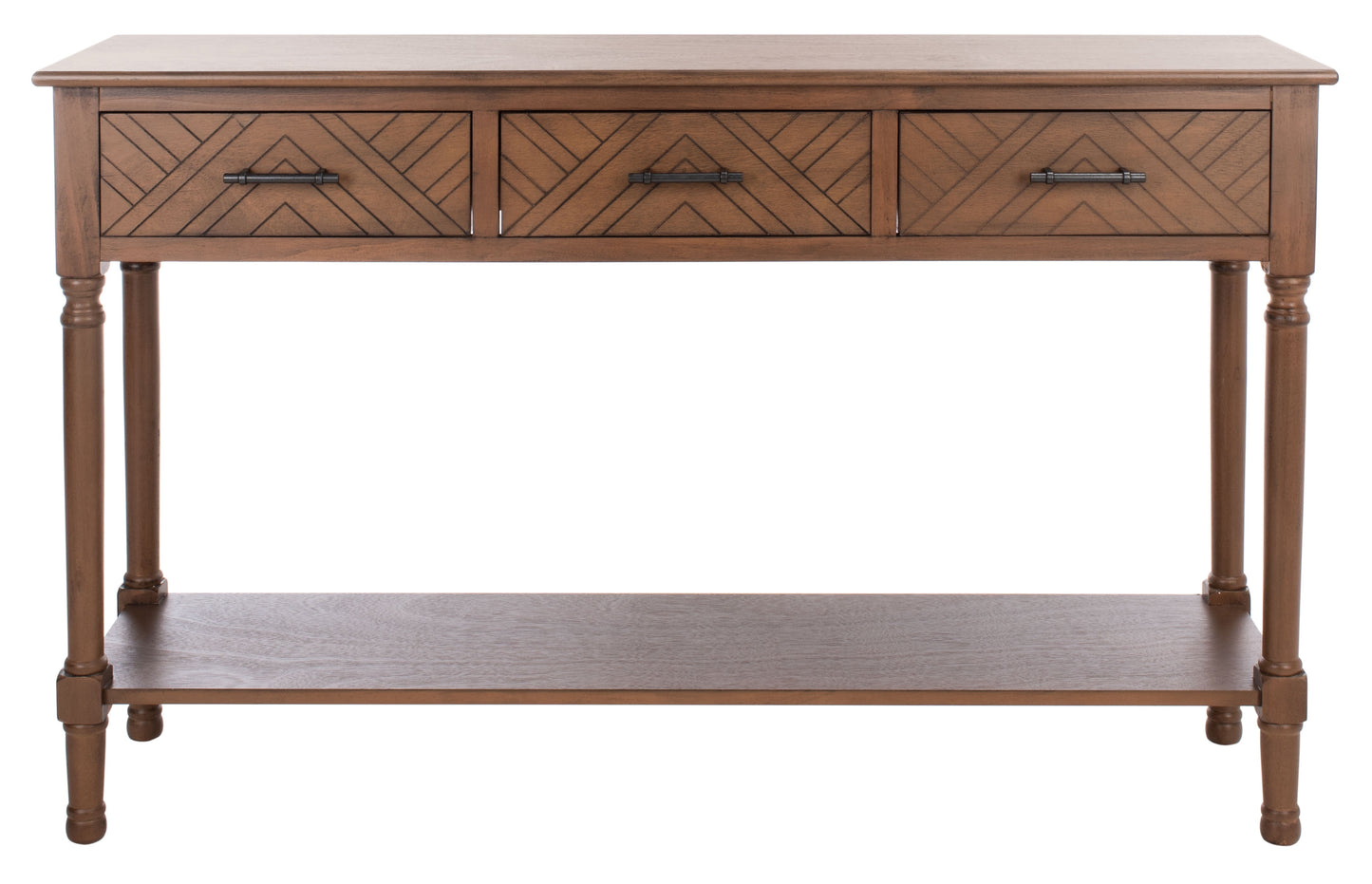SAFAVIEH Peyton French Brown Wood Console Table with Drawer (47.3 in. W x 13 in. D x 29.5 in. H)