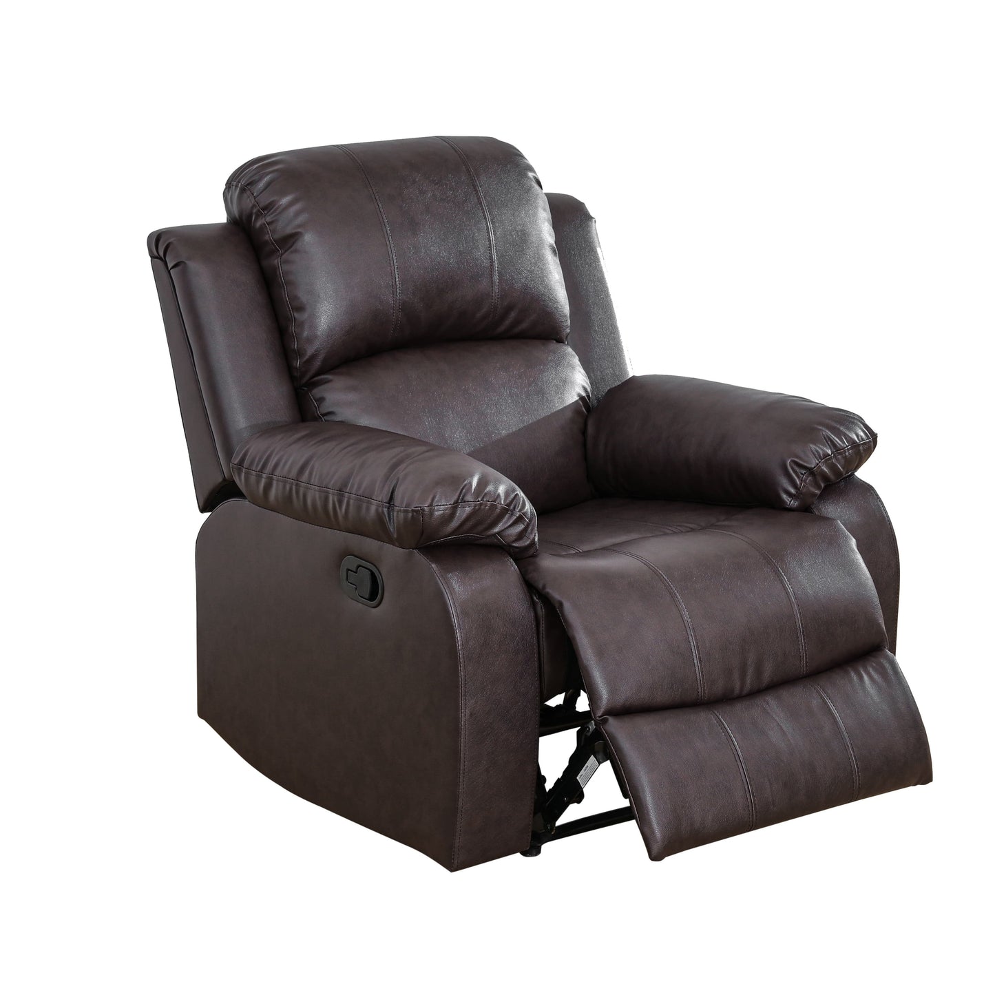 TrumanPick Manual Recliner Chair, Overstuffed reclining Armchair Home Theater Sofa Recliner for Living Room, Brown