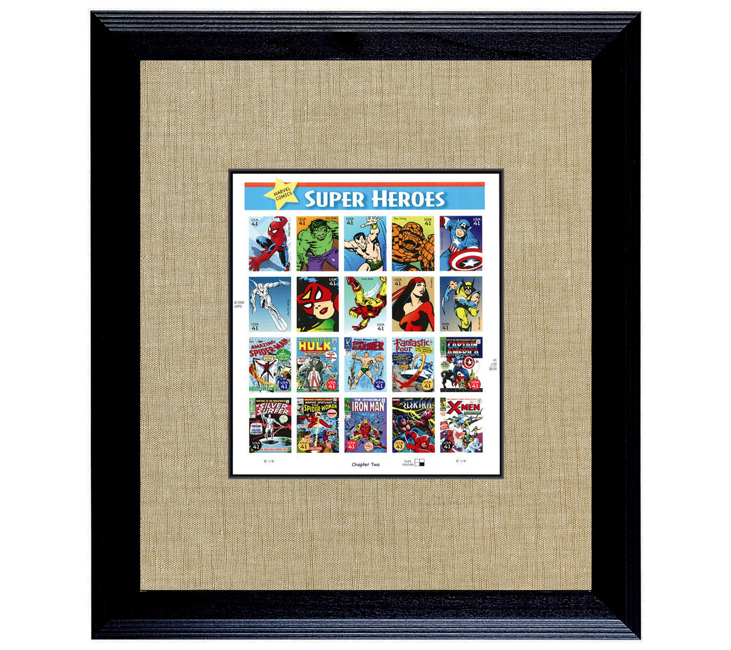 American Coin Treasures Super Heroes 2 U.S. Stamp Sheet Frame