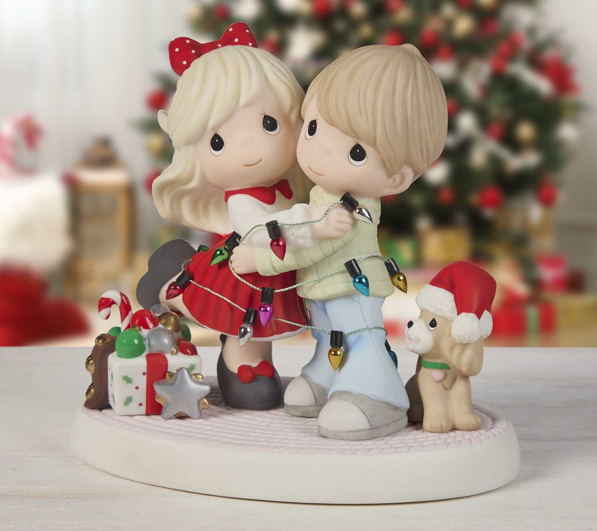 Precious Moments Couple with Lights