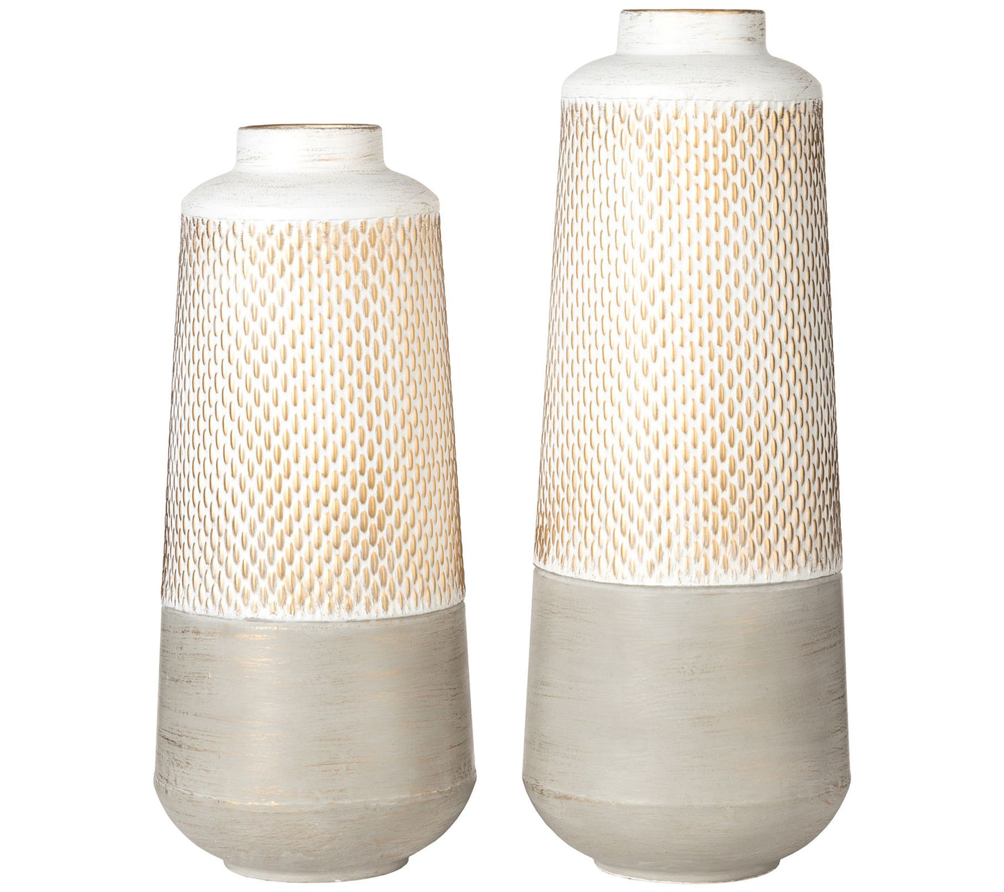 Glitzhome Farmhouse Distressed Table Vases S/2