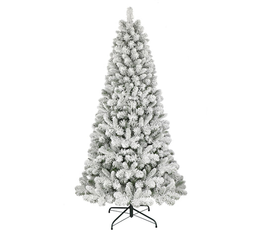 Puleo 7.5' Floc ked Virginia Pi ne Christmas Tr ee  w/Stand