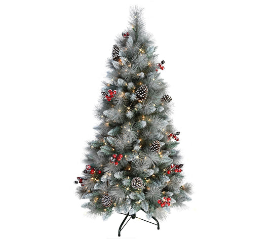 Puleo 4.5 Pre-Lit Sterling Pine Artificial Christmas Tree
