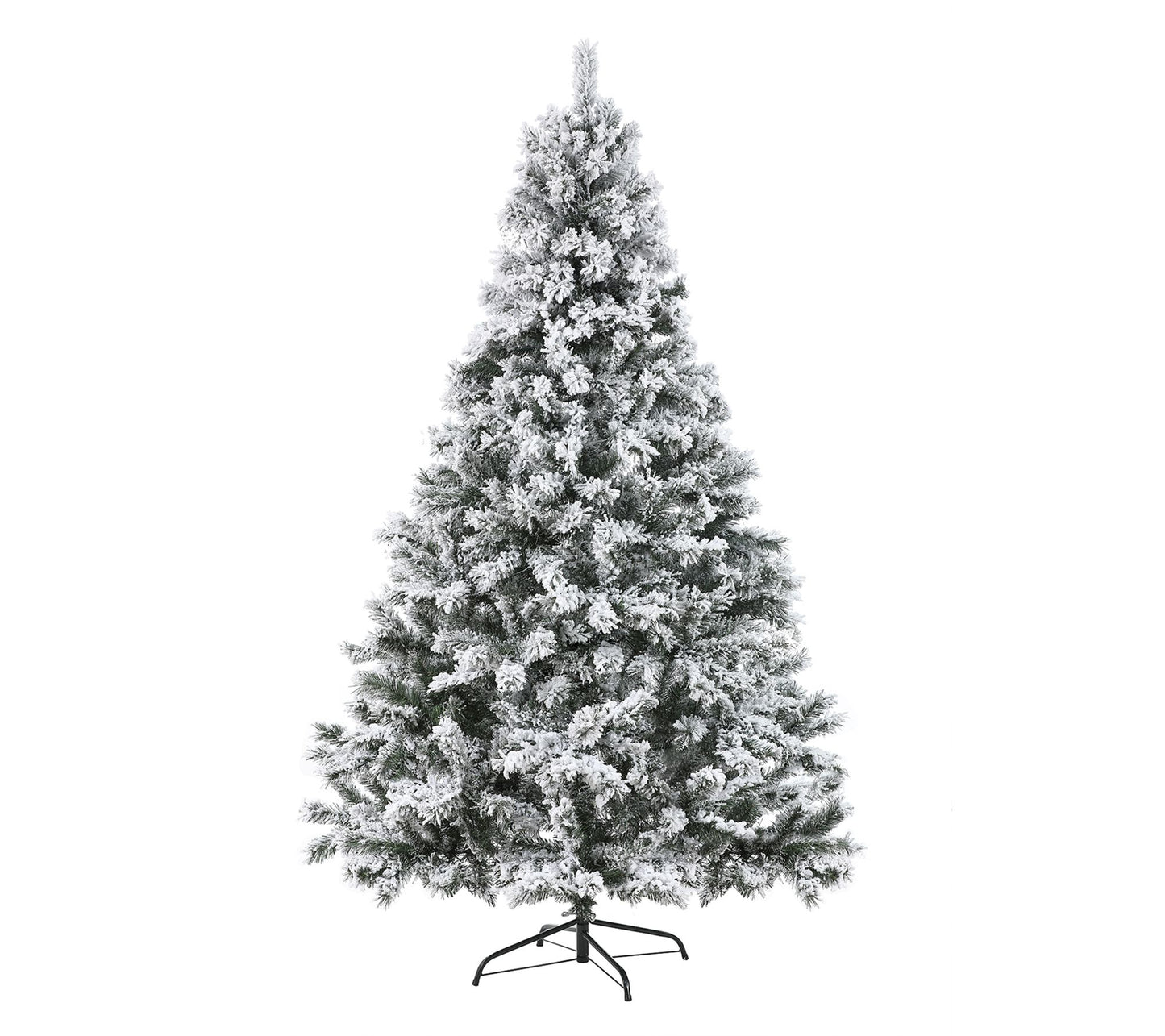 LuxenHome 7' Pre-Lit Flocked Artificial Full Ch ristmas Tree