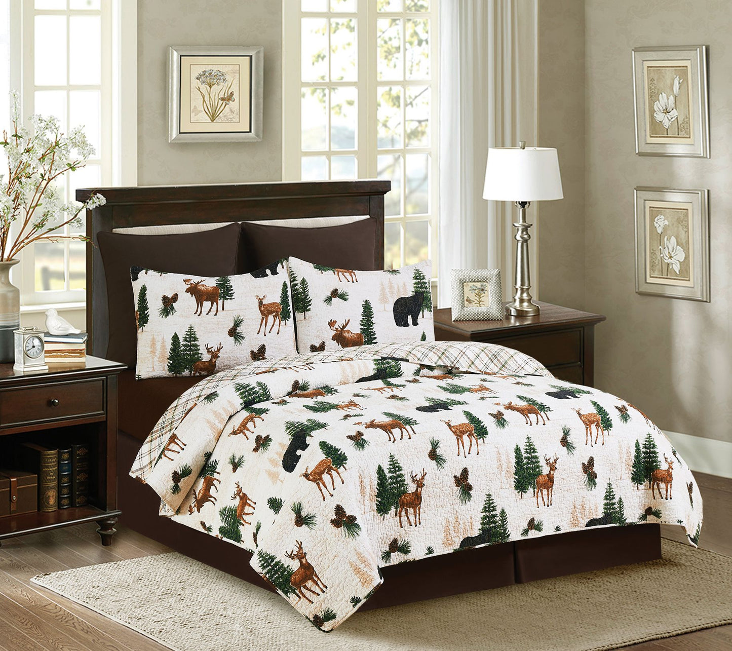 Nolan Pines 3-Piece Cotton King Quilt Set by Valerie