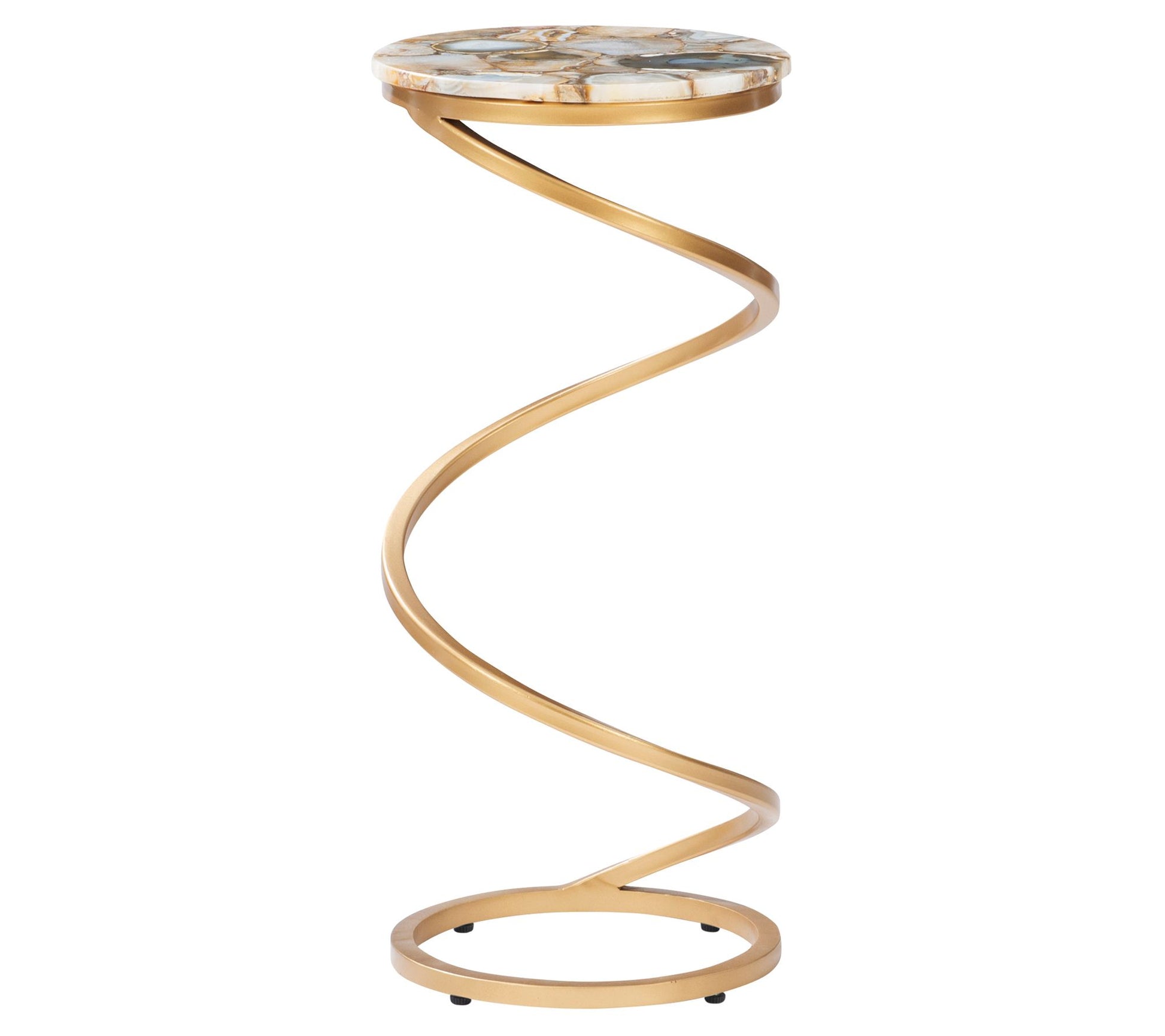 Powell Maylin Spiral Base Drink Table W/ Agate Top