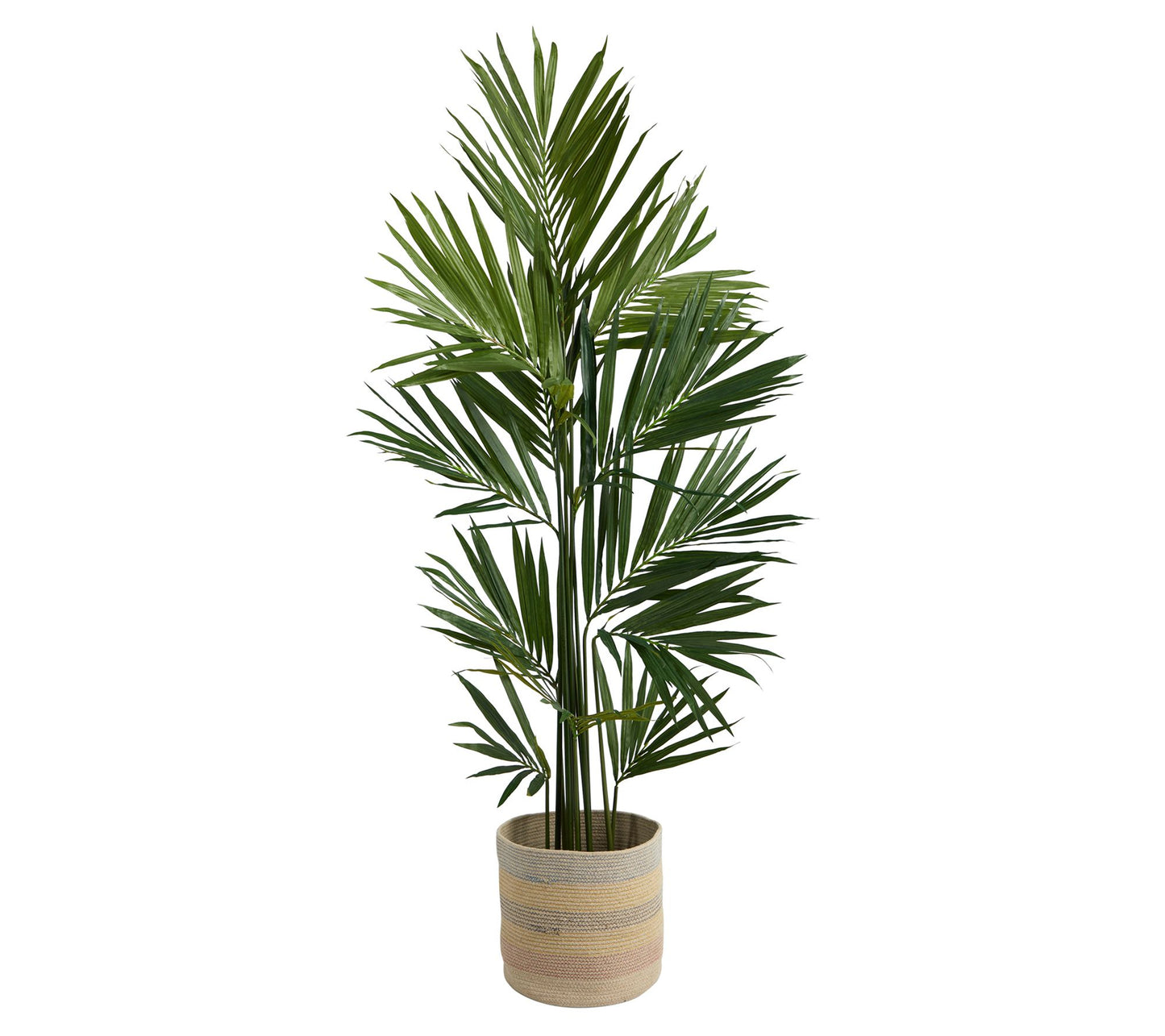 Nearly Natural 7' Kentia Artificial Palm in Woven Planter