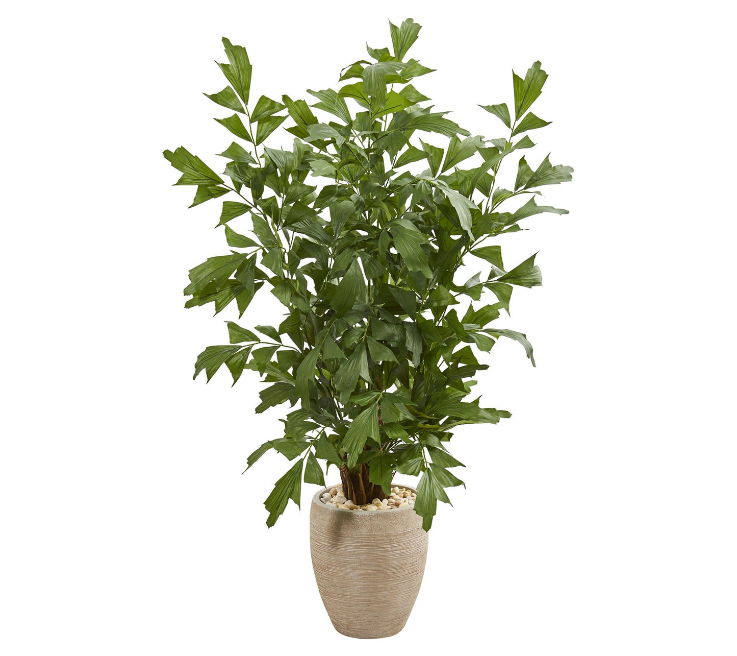 Nearly Natural 5' Fishtail Palm Tree in Sand Colored Planter