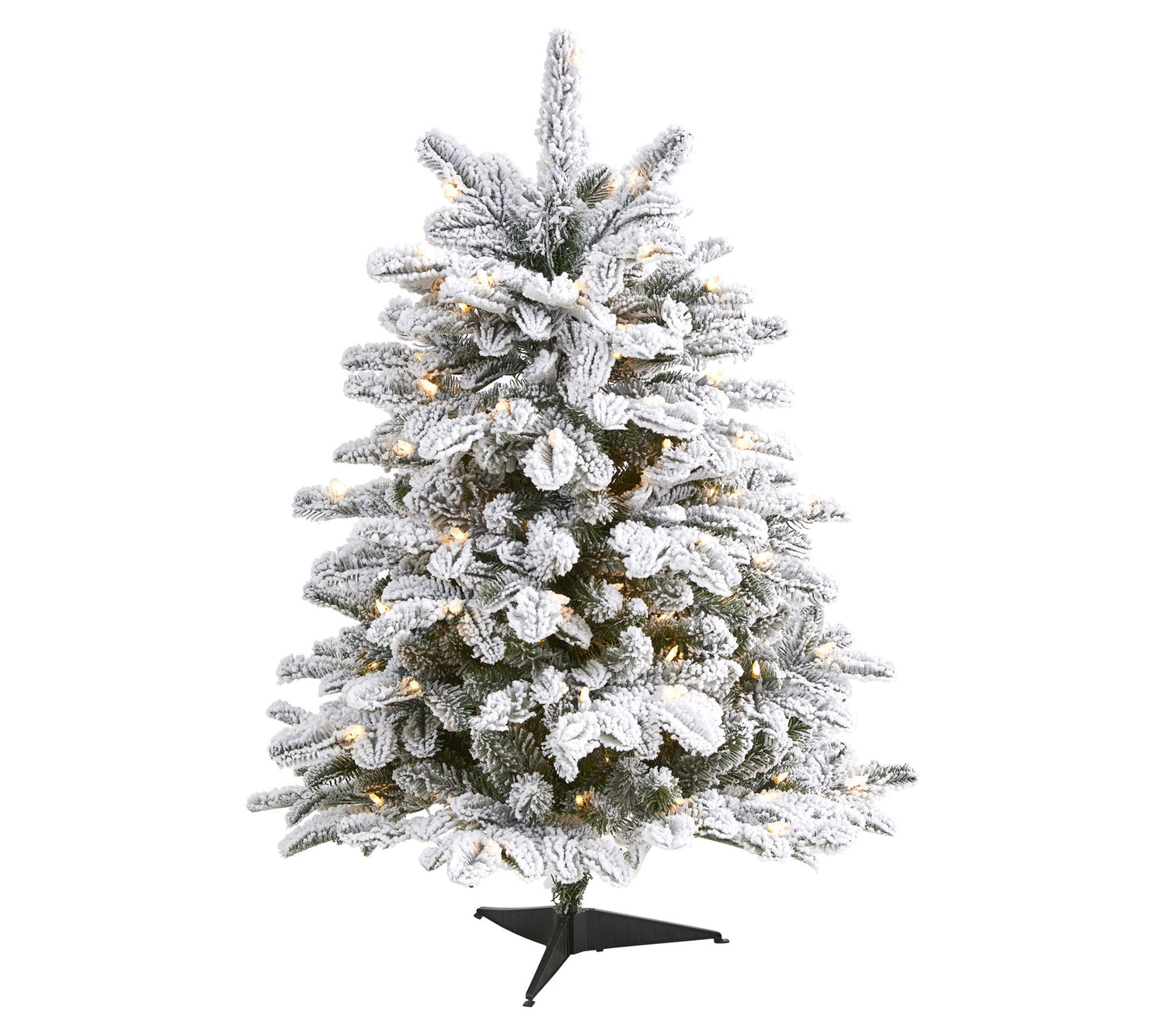 Nearly Natural 3' Flocked Christmas Tree w/150ights