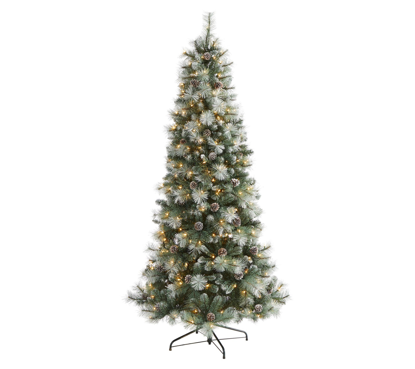 Nearly Natural 7' Frosted Tip Christmas Tree /400 Clear