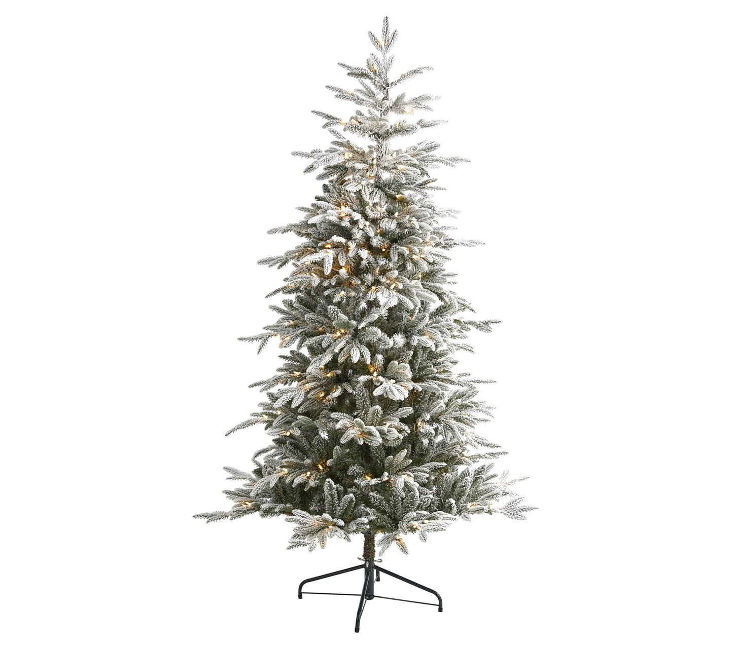 Nearly Natural 6.5' Flocked Manchester Spruce Tree w/300 LEDs
