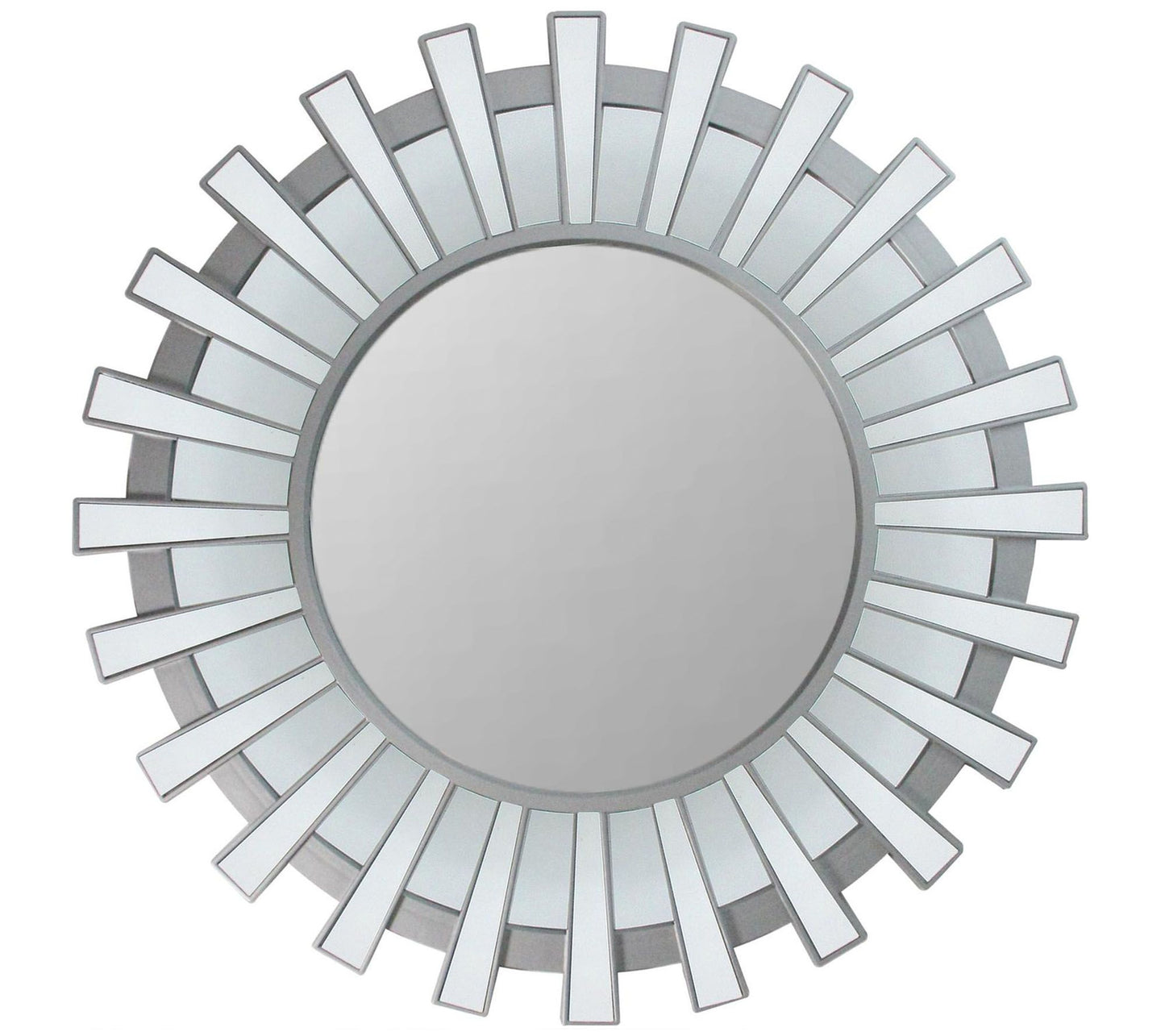 Northlight Sunburst Silver Decorative Round Wall Mirror