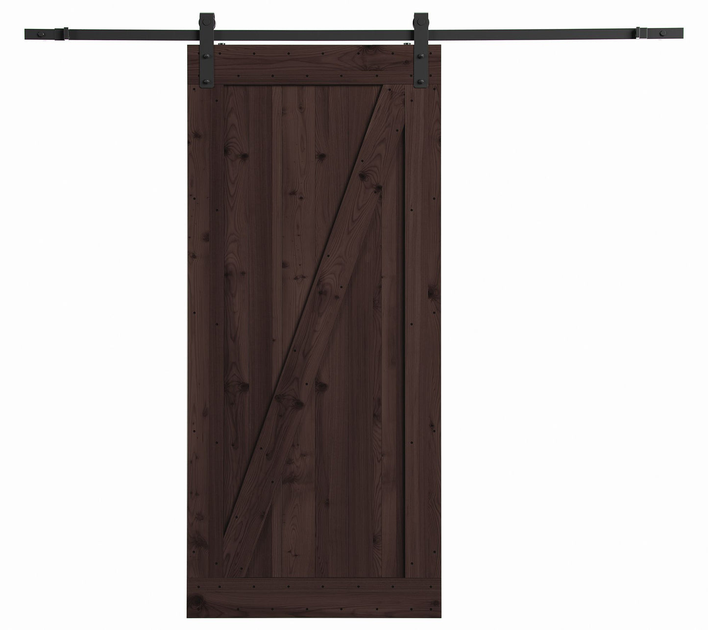 Northbeam Farm Style Sliding Door, Distressed Smoke Finish